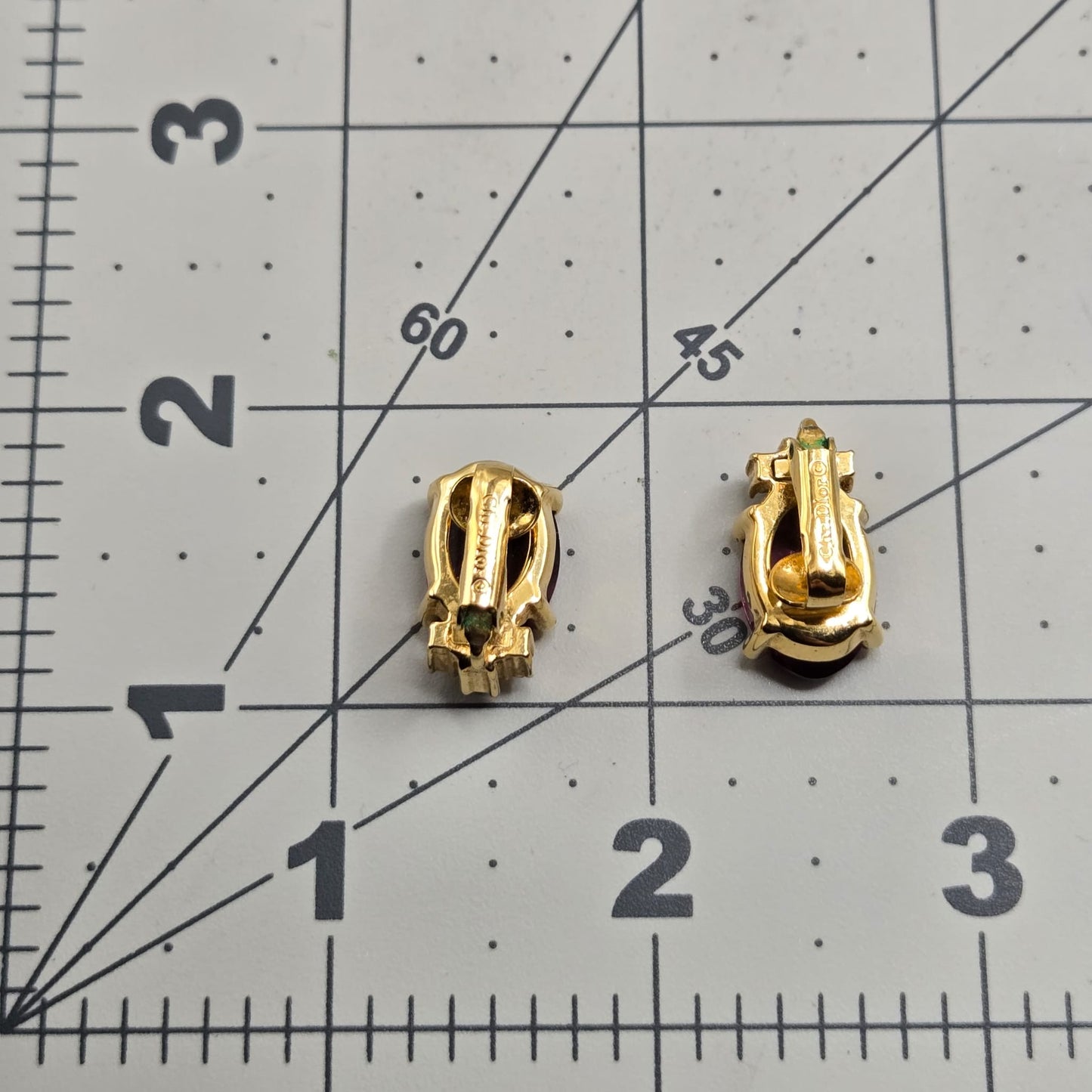 Vintage CHRISTIAN DIOR Gold tone Amethyst Crystals Clip On Earrings