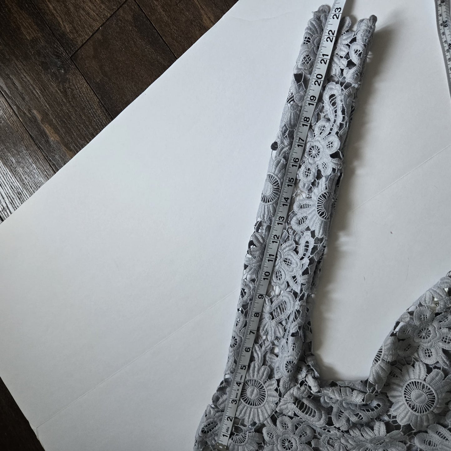 Self-Portrait Lace patern mock neck gray Top, Size 2