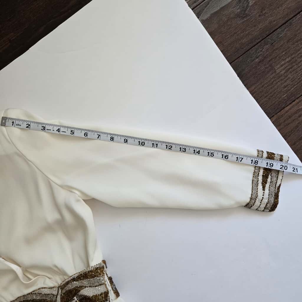 Vintage Bob Mackie off White Cocktail Party Dress Beaded Sequin Dress Long Sleeve Wedding Party Dress Small Cher Dress size 0-2