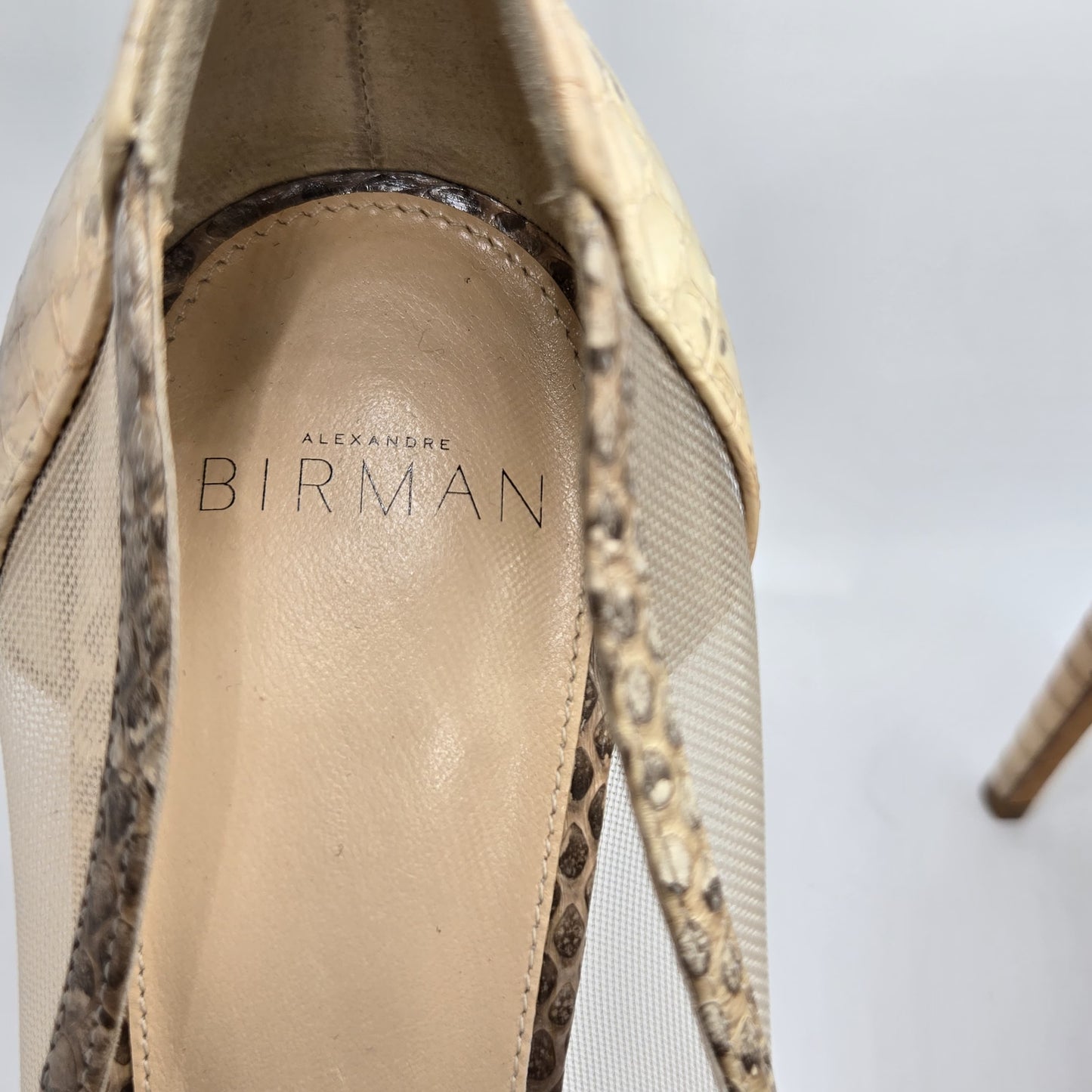 ALEXANDRE BIRMAN snake skin python mesh pumps heels size 39.5