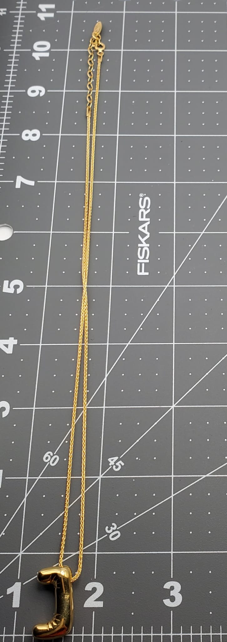 MAISON IREM Balloon J Letter 925 Silver, Gold Tone Necklace NEW with Box