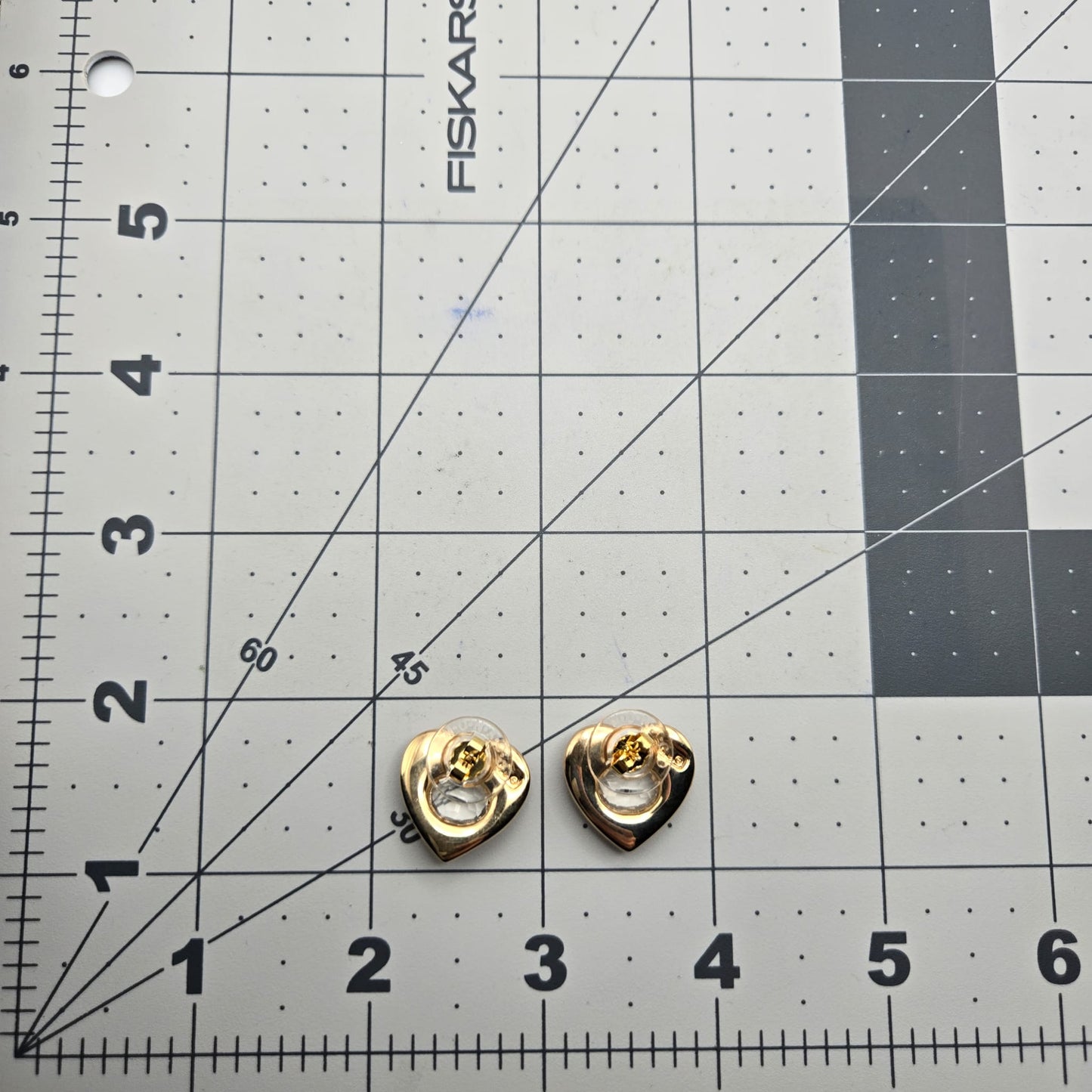 Vintage SWAROVSKI Swan Signed Heart Shaped Pave Crystal Gold Tone Pierced Earrings