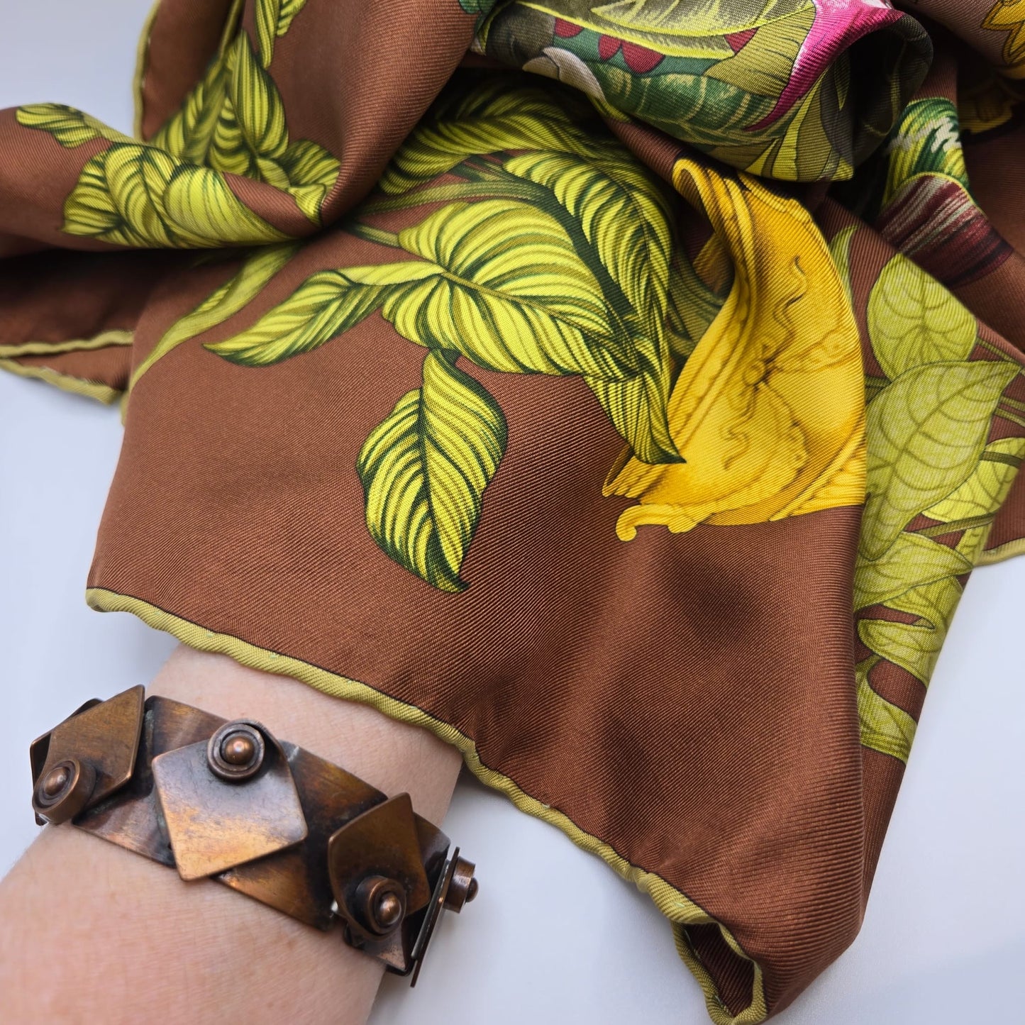 Vintage REBAJES Copper  Swirl Dot Modernist Geometric bracelet