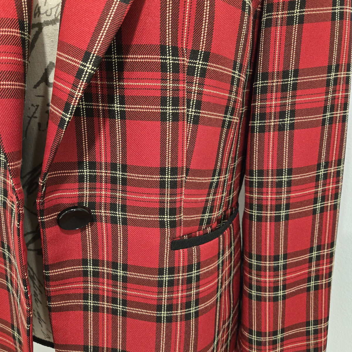 Vintage KASPER Tartan Plaid One-Button Blazer Jacket Size 4-6