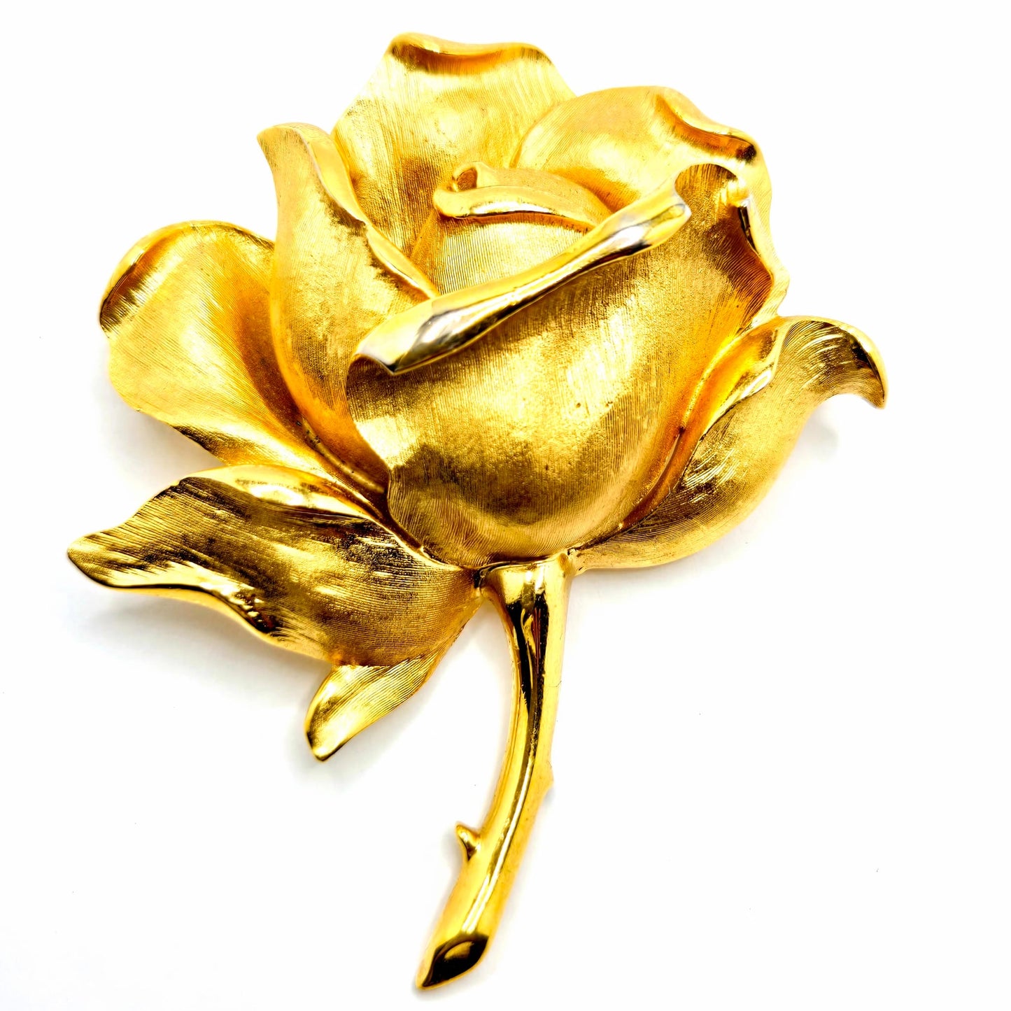 Vintage TRIFARI huge rose gold tone brooch pin