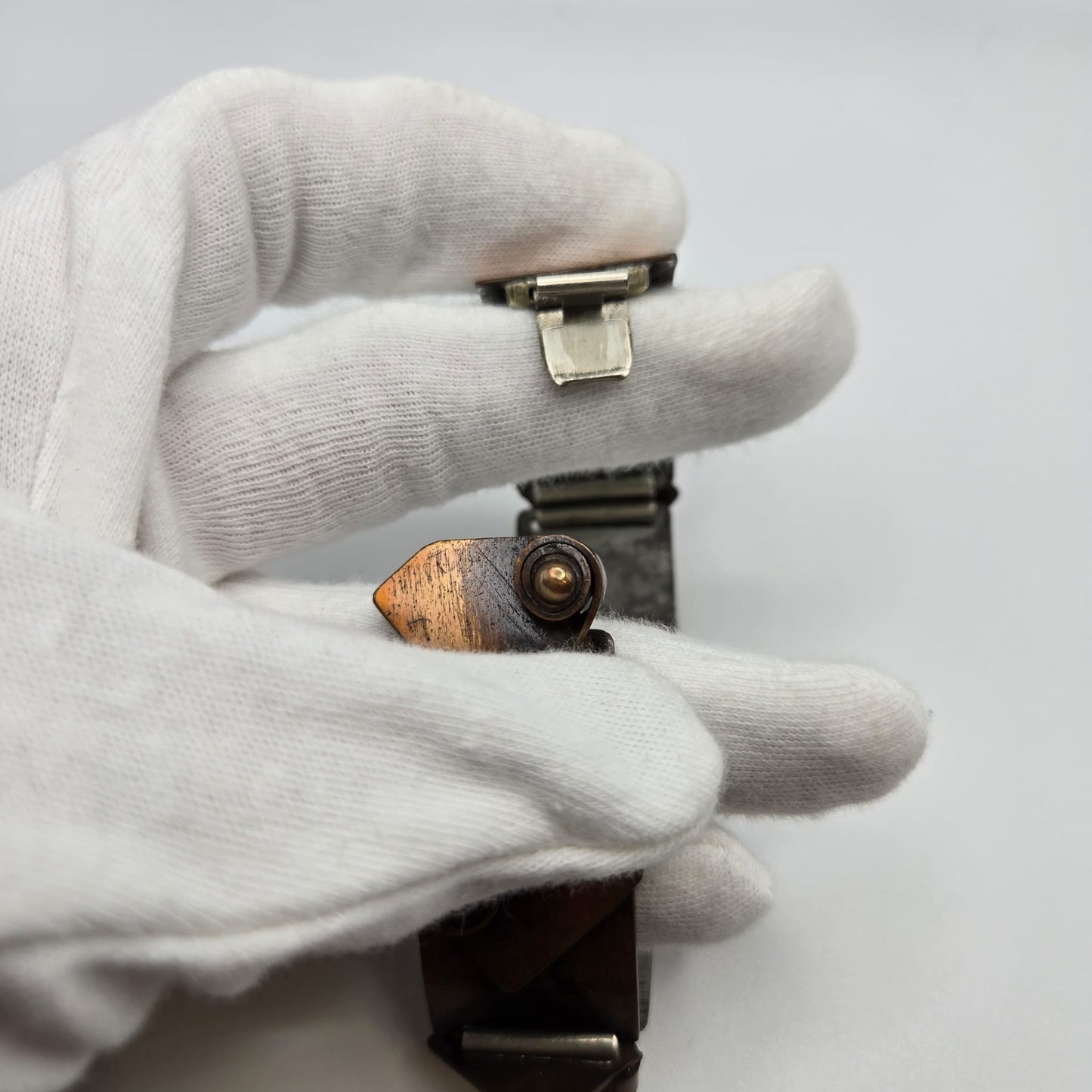 Vintage REBAJES Copper  Swirl Dot Modernist Geometric bracelet