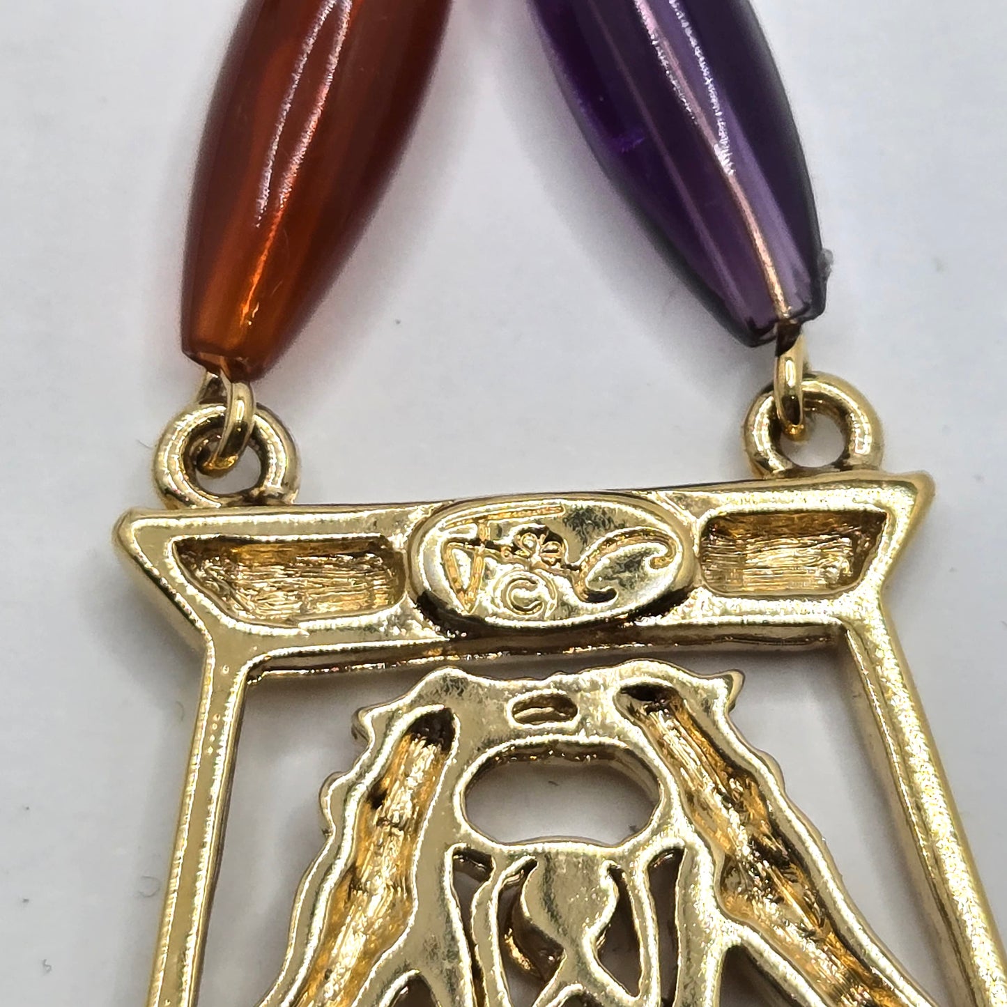 Vintage JACKIE COLLINS  Egyptian Revival Panthers gold tone designer runway Earrings