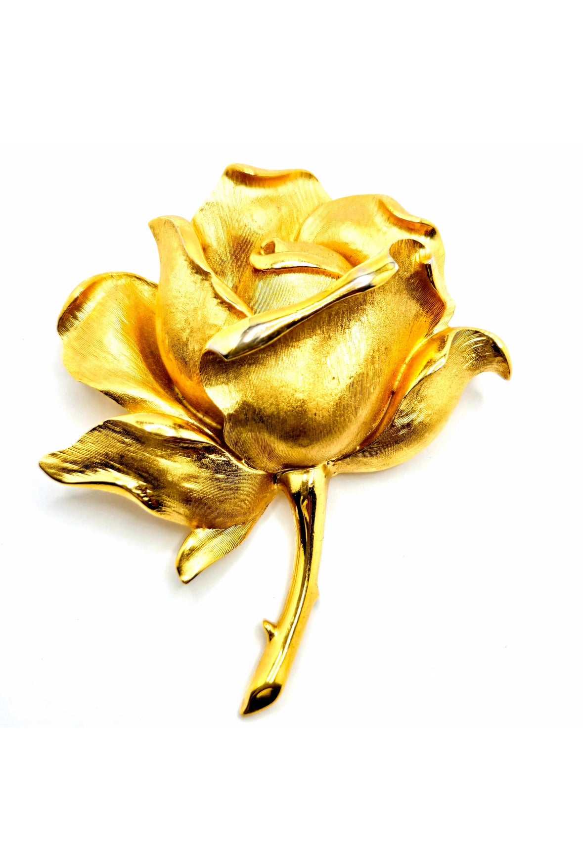 Vintage TRIFARI huge rose gold tone brooch pin