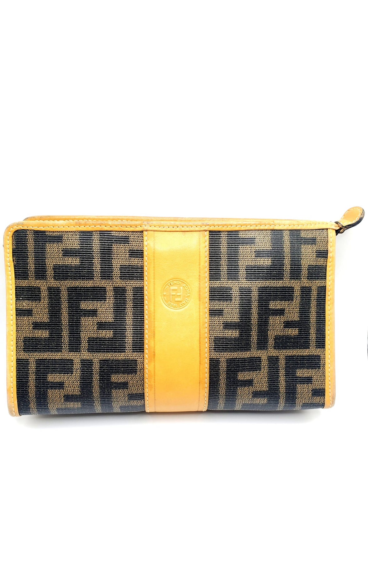 Vintage FENDI Zucca Clutch/Cosmetic Pouch