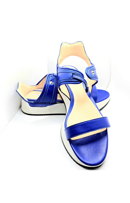 EMPORIO ARMANI Royal Blue leather sandals size 39