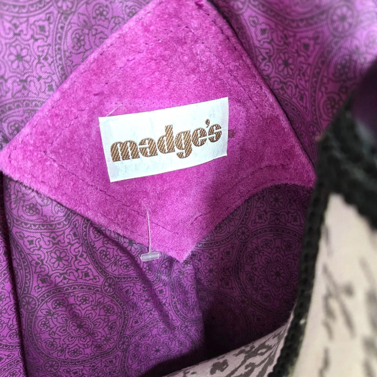 Vintage MADGE'S fuchsia pink suede leather oversized jacket coat size L