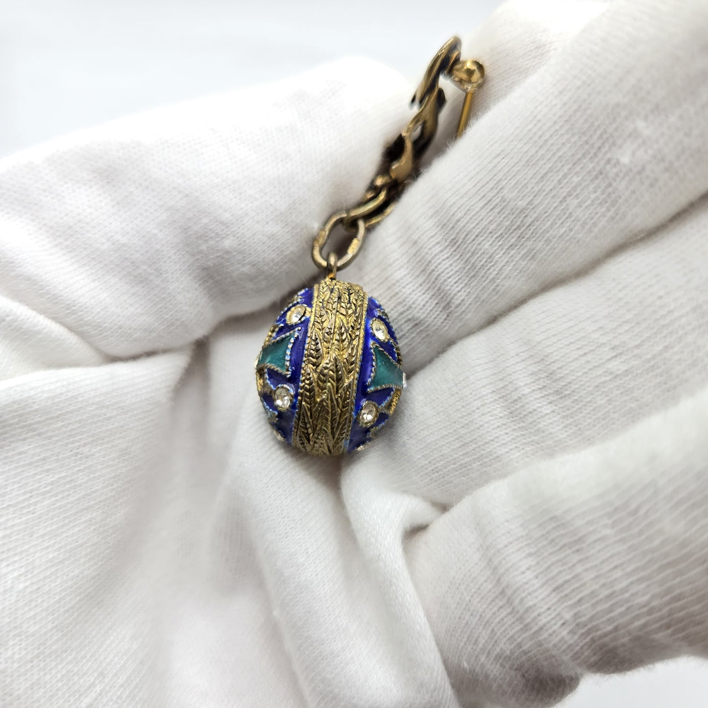 Vintage Solid Sterling Silver Gilt Guilloche Enamel Russian Egg Brooch pin pendant