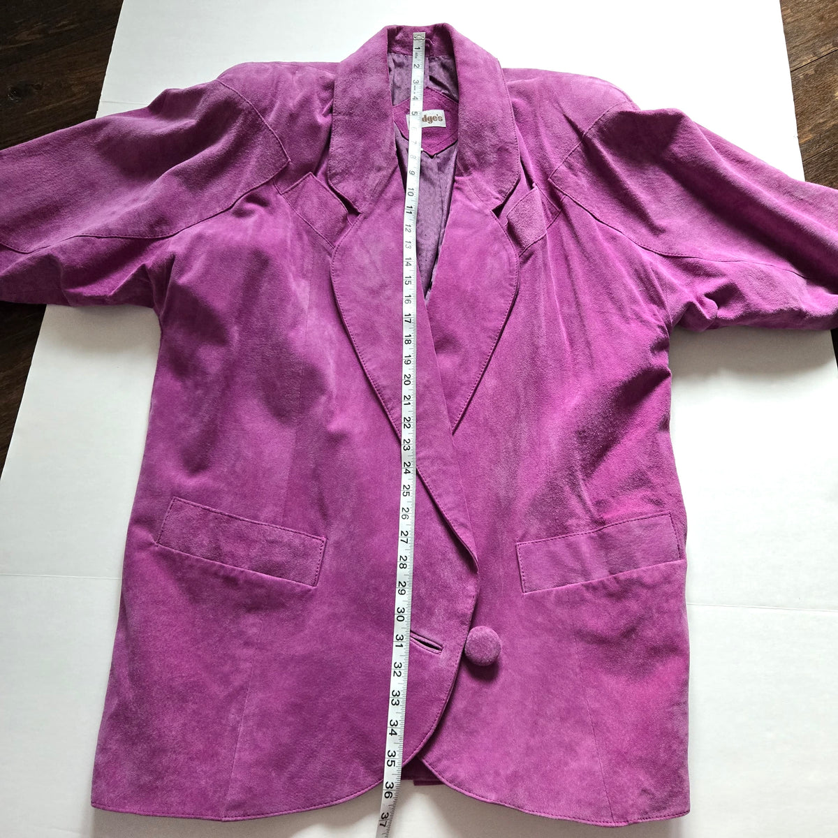 Vintage MADGE'S fuchsia pink suede leather oversized jacket coat size L