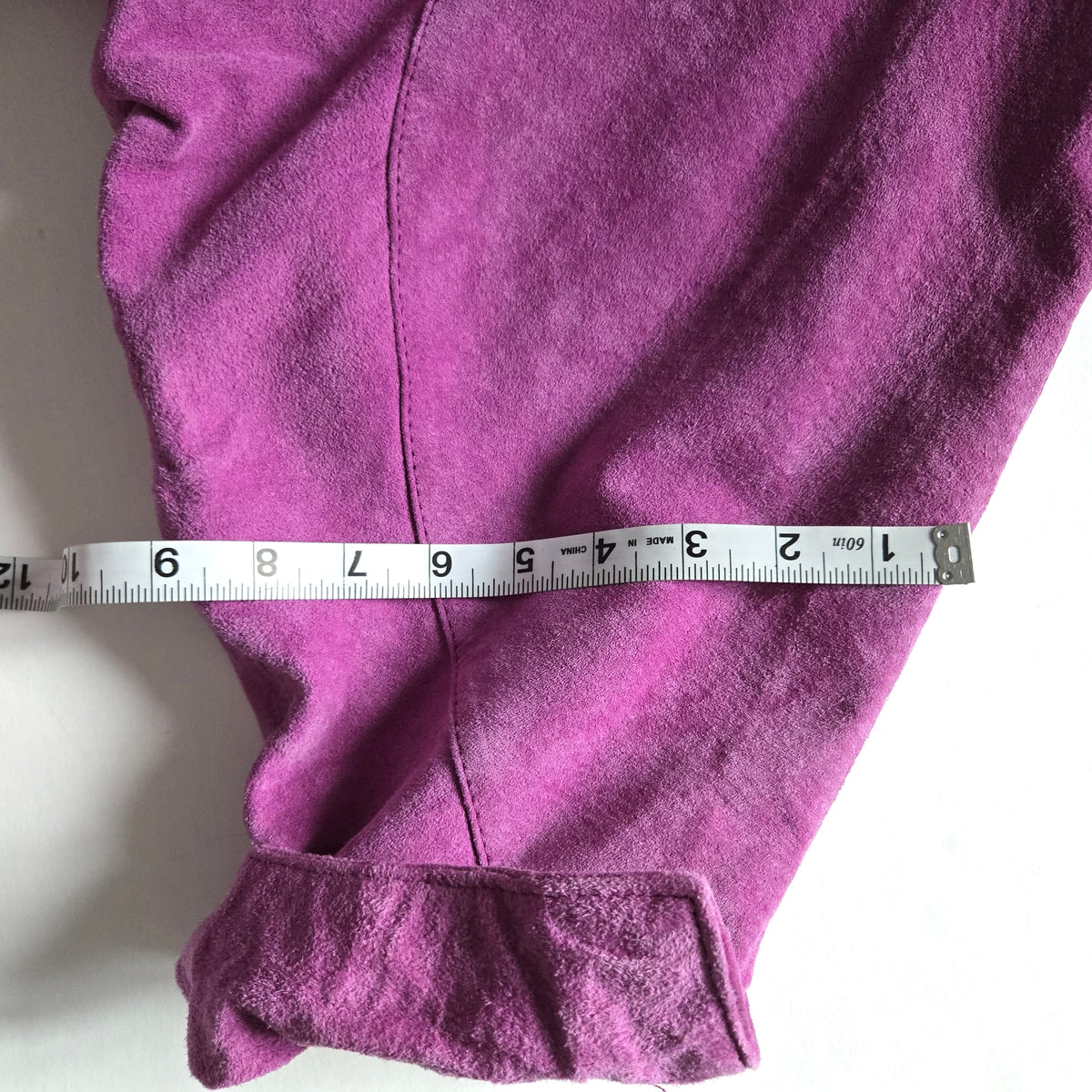Vintage MADGE'S fuchsia pink suede leather oversized jacket coat size L