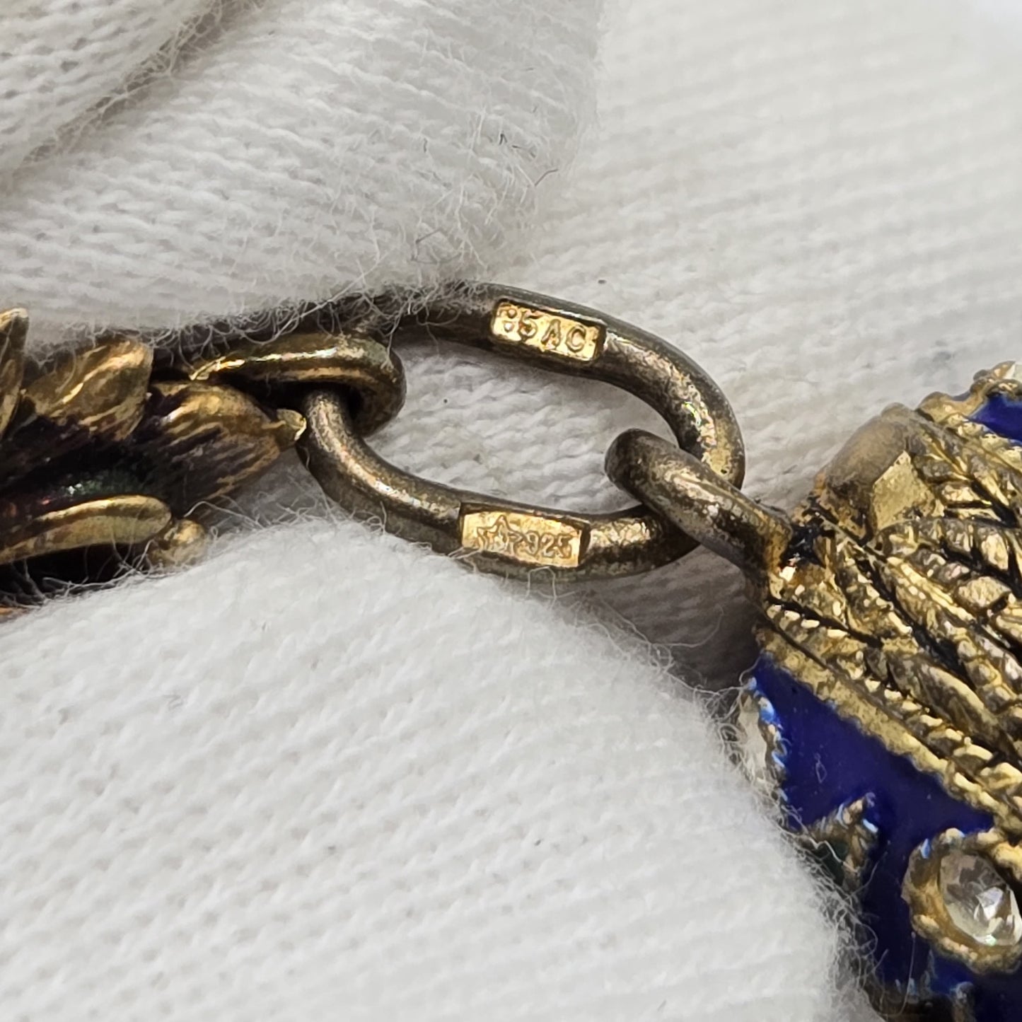 Vintage Solid Sterling Silver Gilt Guilloche Enamel Russian Egg Brooch pin pendant