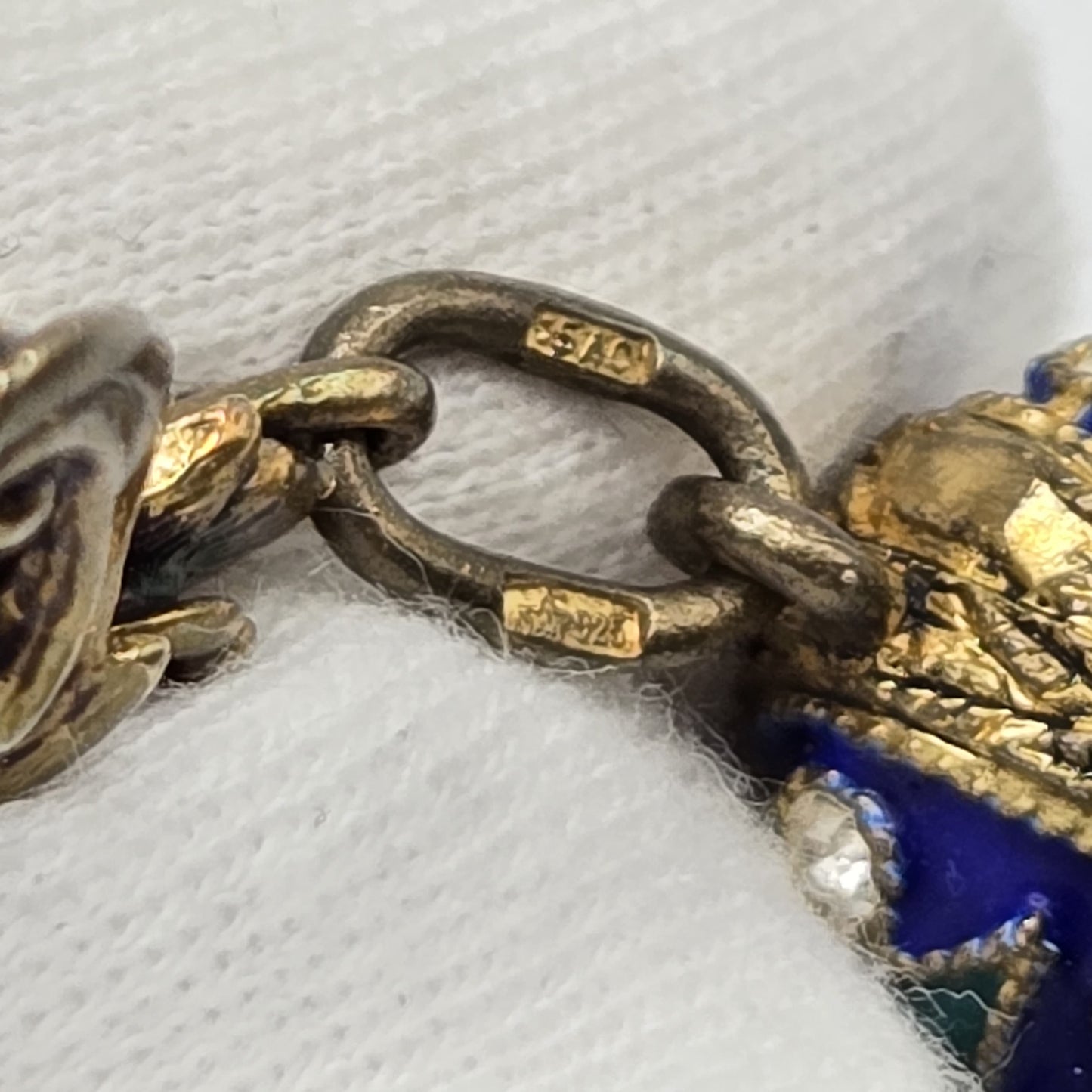 Vintage Solid Sterling Silver Gilt Guilloche Enamel Russian Egg Brooch pin pendant