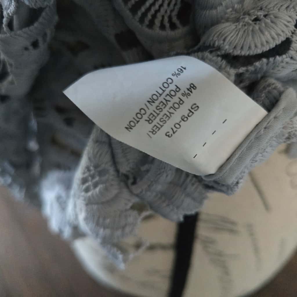 Self-Portrait Lace patern mock neck gray Top, Size 2