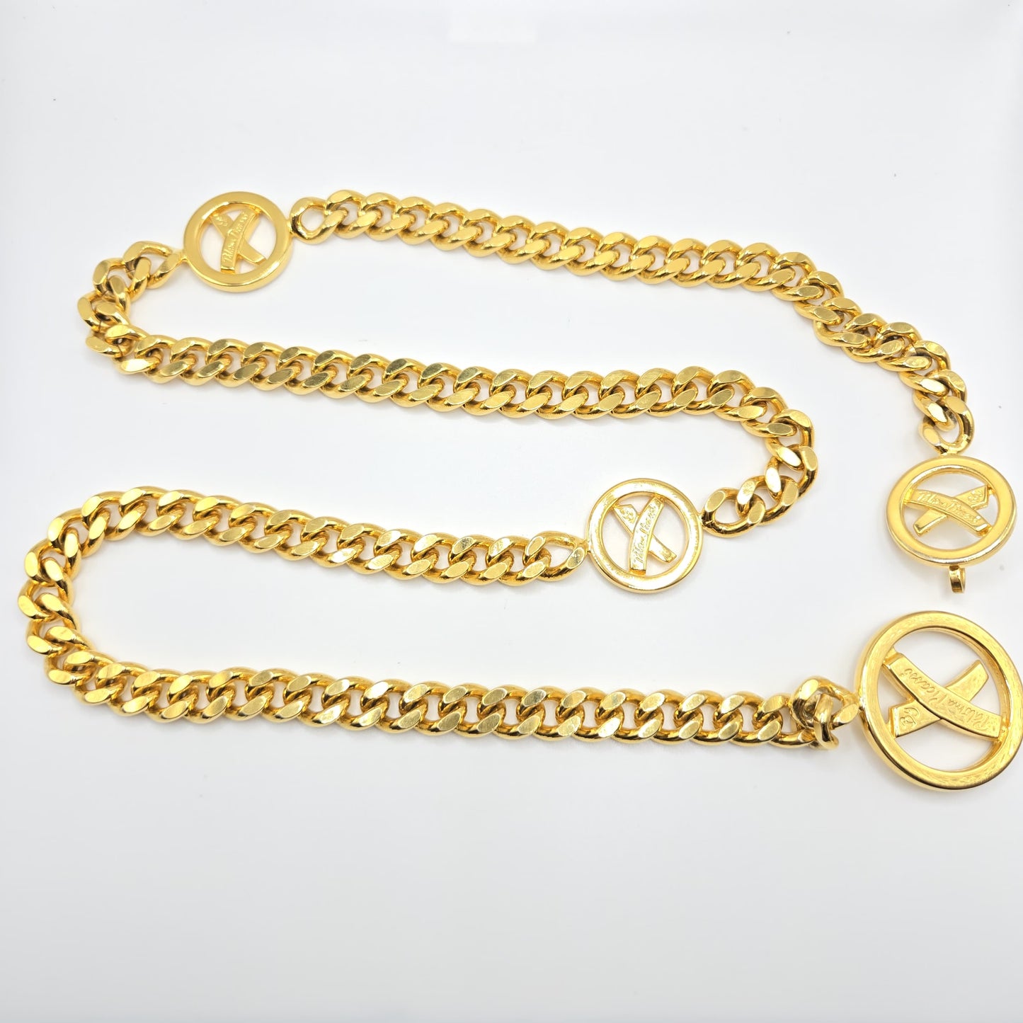 Vintage PALOMA PICASSO Gold tone Chain Belt/necklace 36in