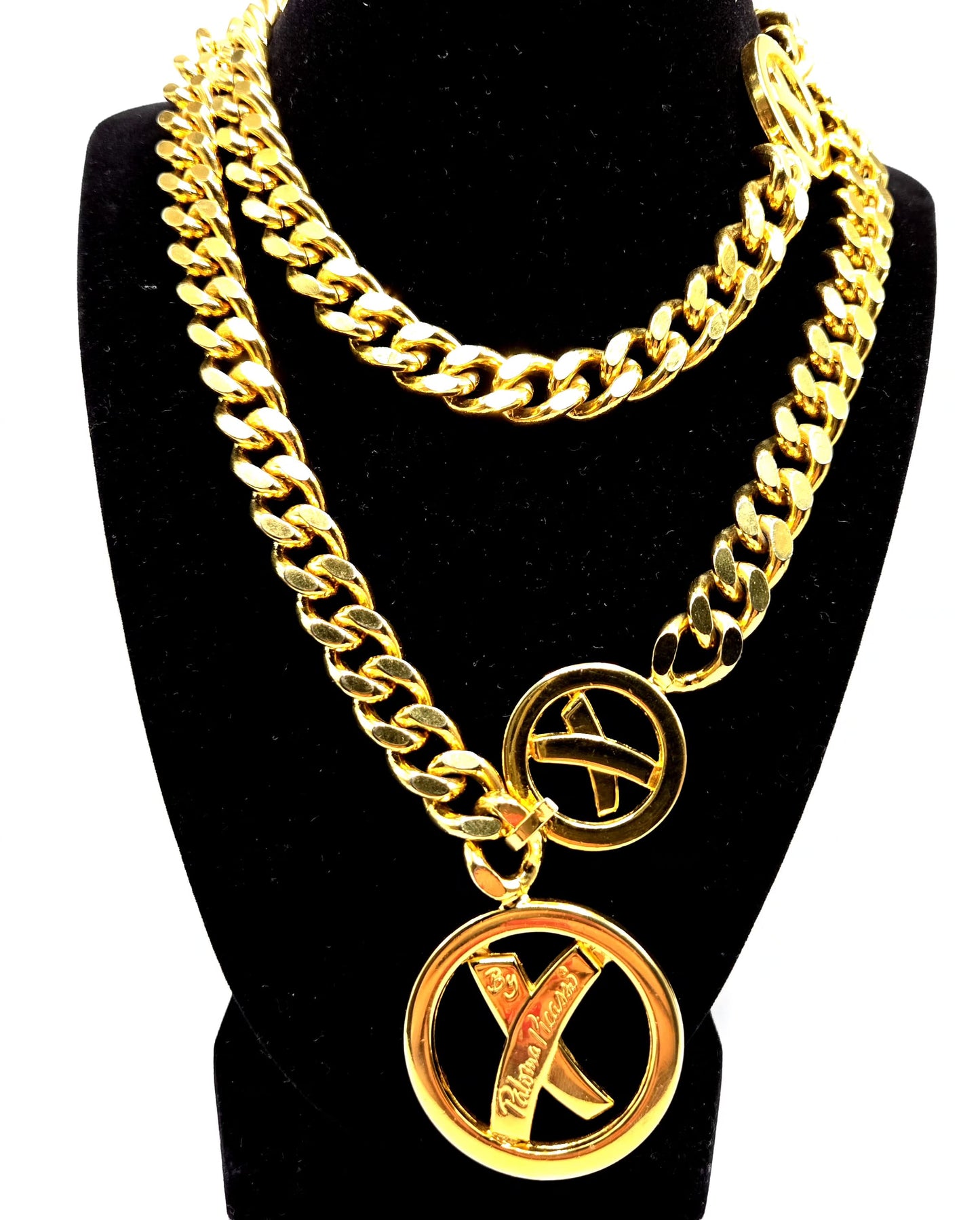 Vintage PALOMA PICASSO Gold tone Chain Belt/necklace 36in