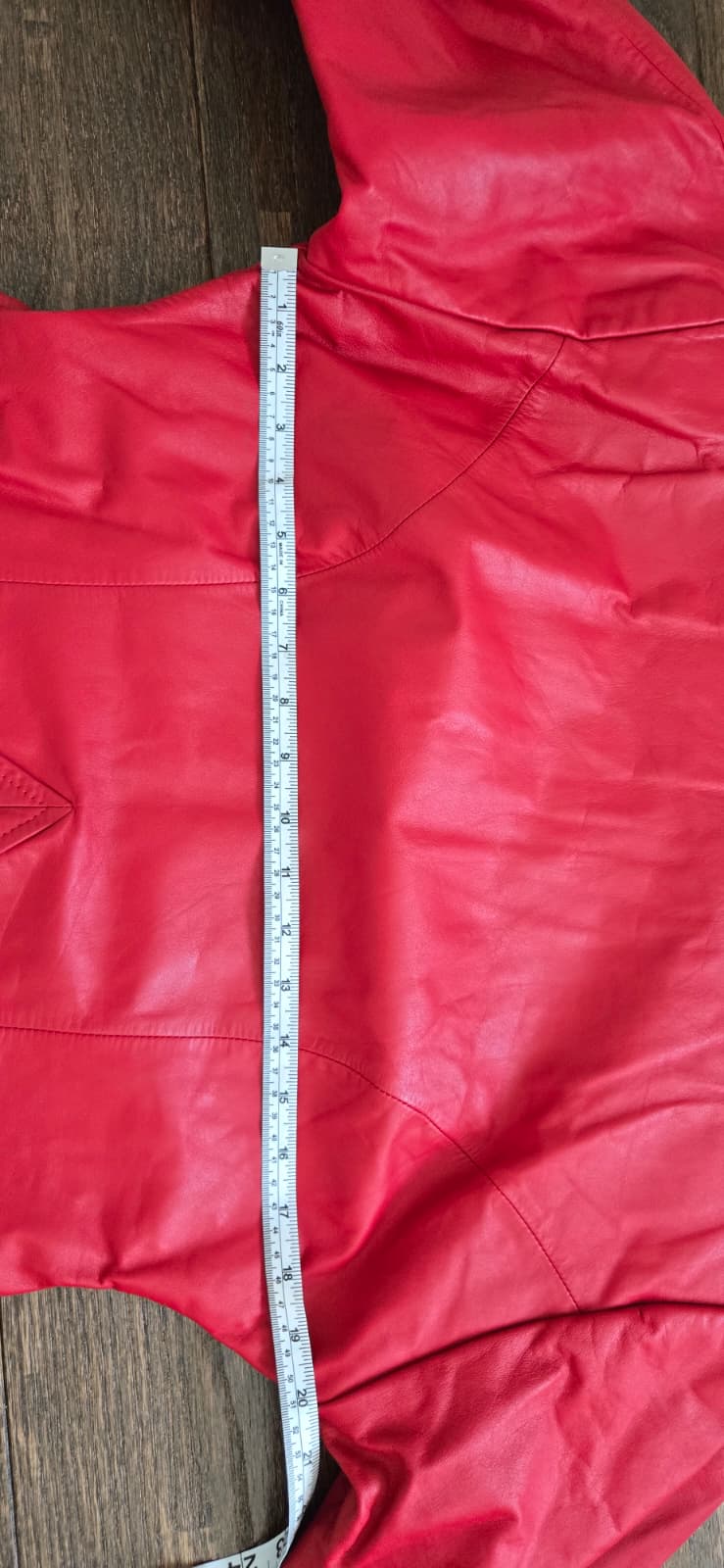 Vintage AMBRIA Red Genuine leather with sleeves shoulder pads size 12