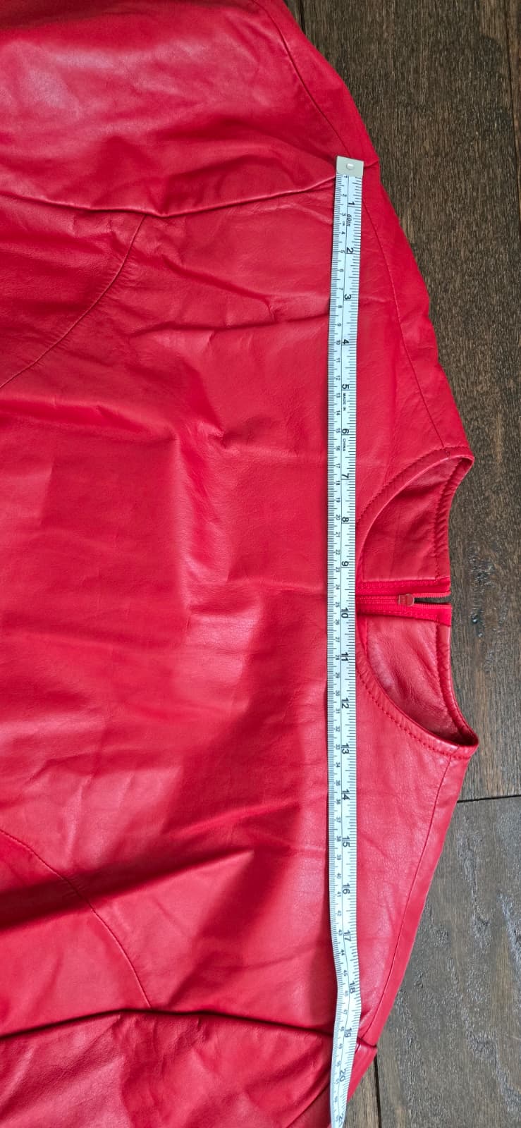 Vintage AMBRIA Red Genuine leather with sleeves shoulder pads size 12