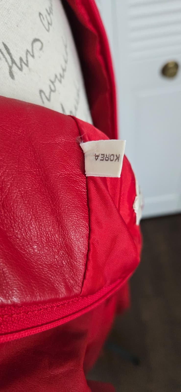 Vintage AMBRIA Red Genuine leather with sleeves shoulder pads size 12