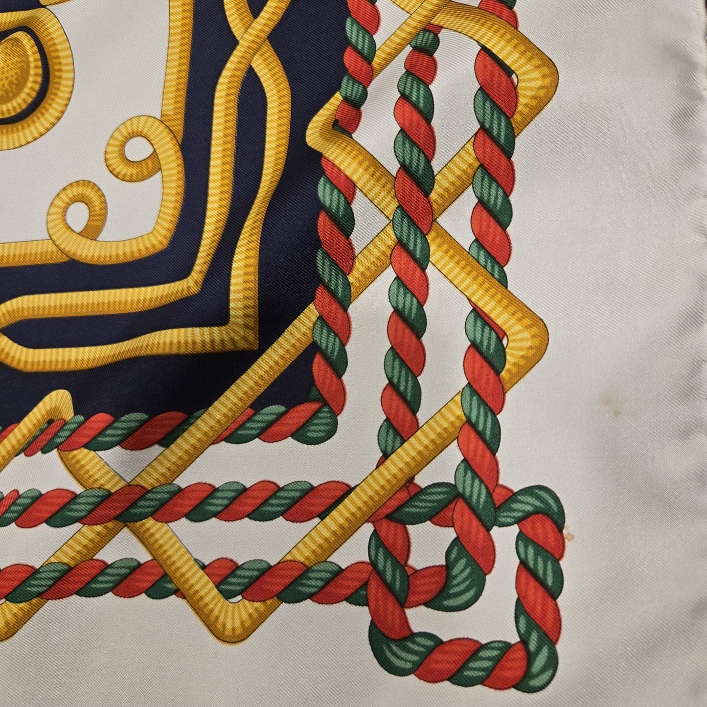 Vintage R DI RATTI Italian silk scarf with an equestrian motif 34x34