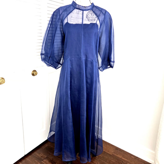 KAMPERETT Meiere  Silk Organza  Navy Blue Dress size L
