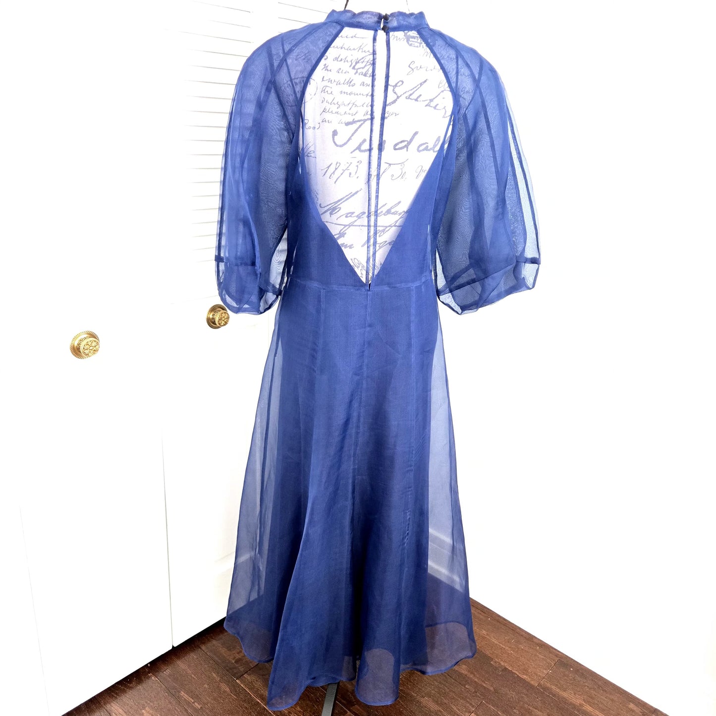 KAMPERETT Meiere  Silk Organza  Navy Blue Dress size L