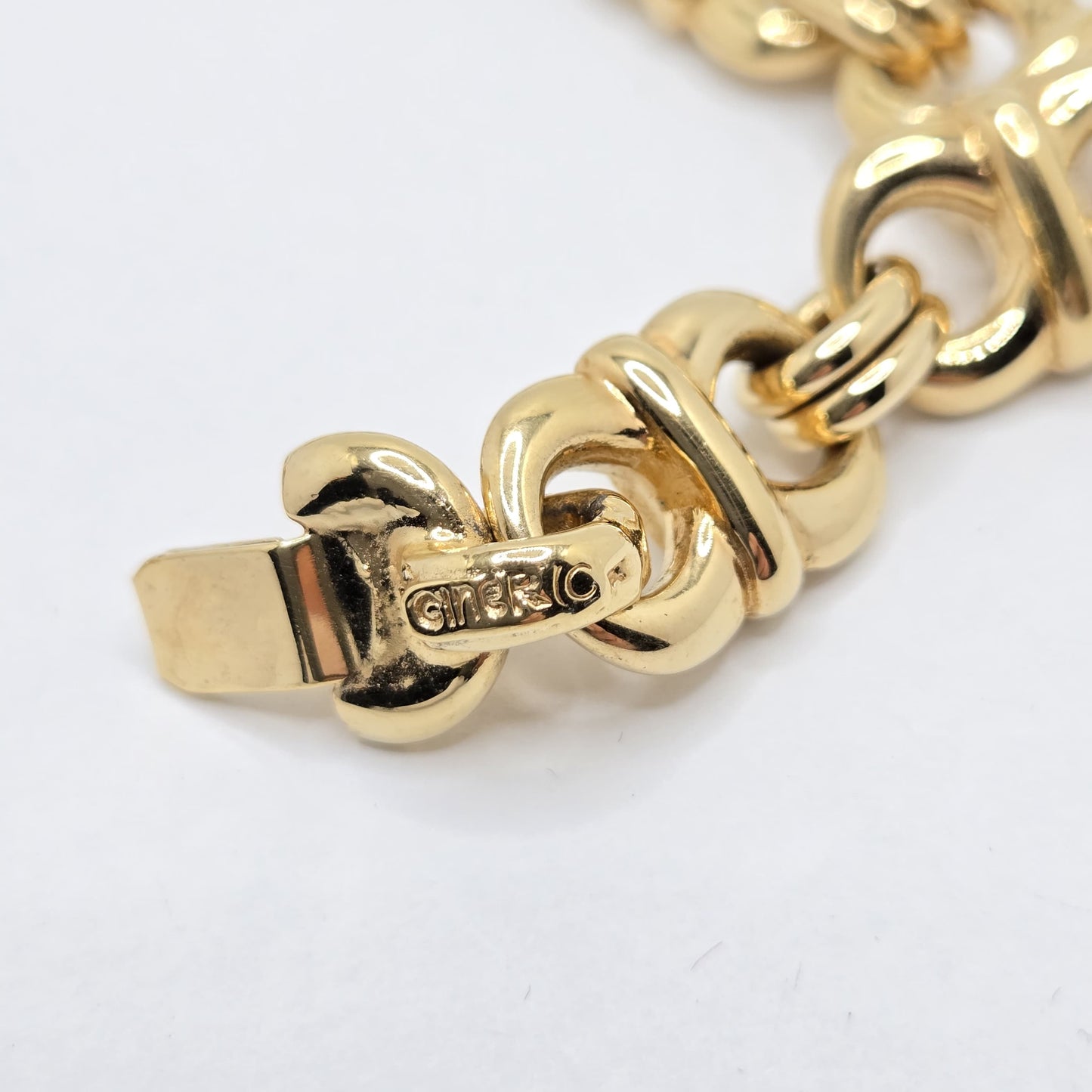 Vintage CINER Aqua blue gold tone chain necklace