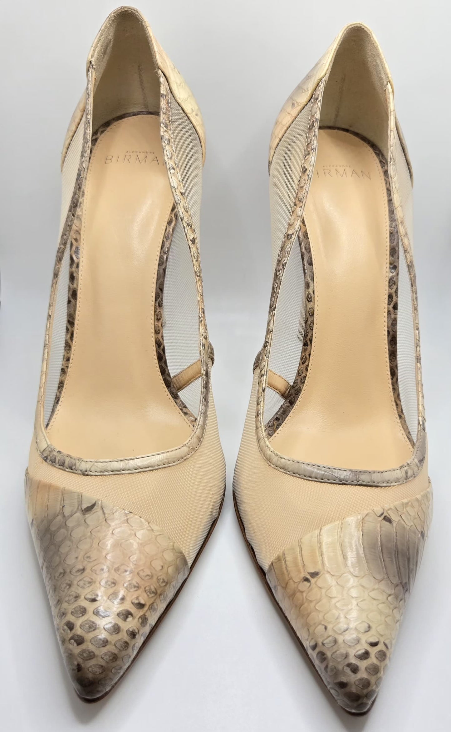 ALEXANDRE BIRMAN snake skin python mesh pumps heels size 39.5