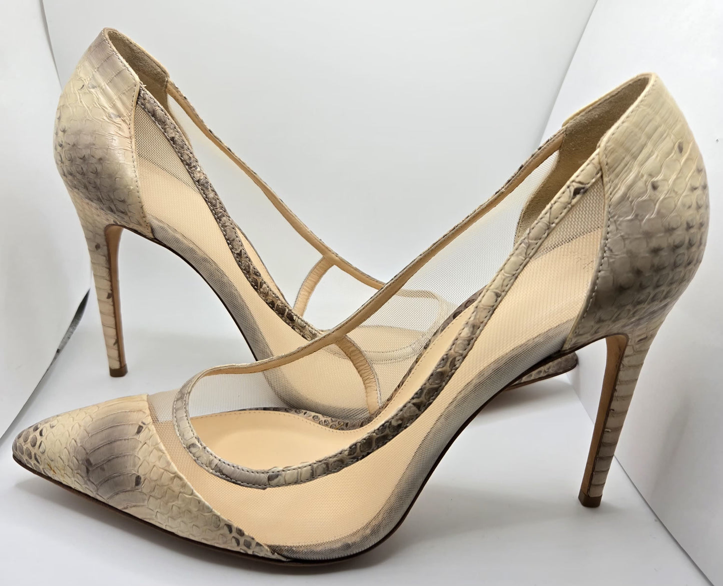 ALEXANDRE BIRMAN snake skin python mesh pumps heels size 39.5