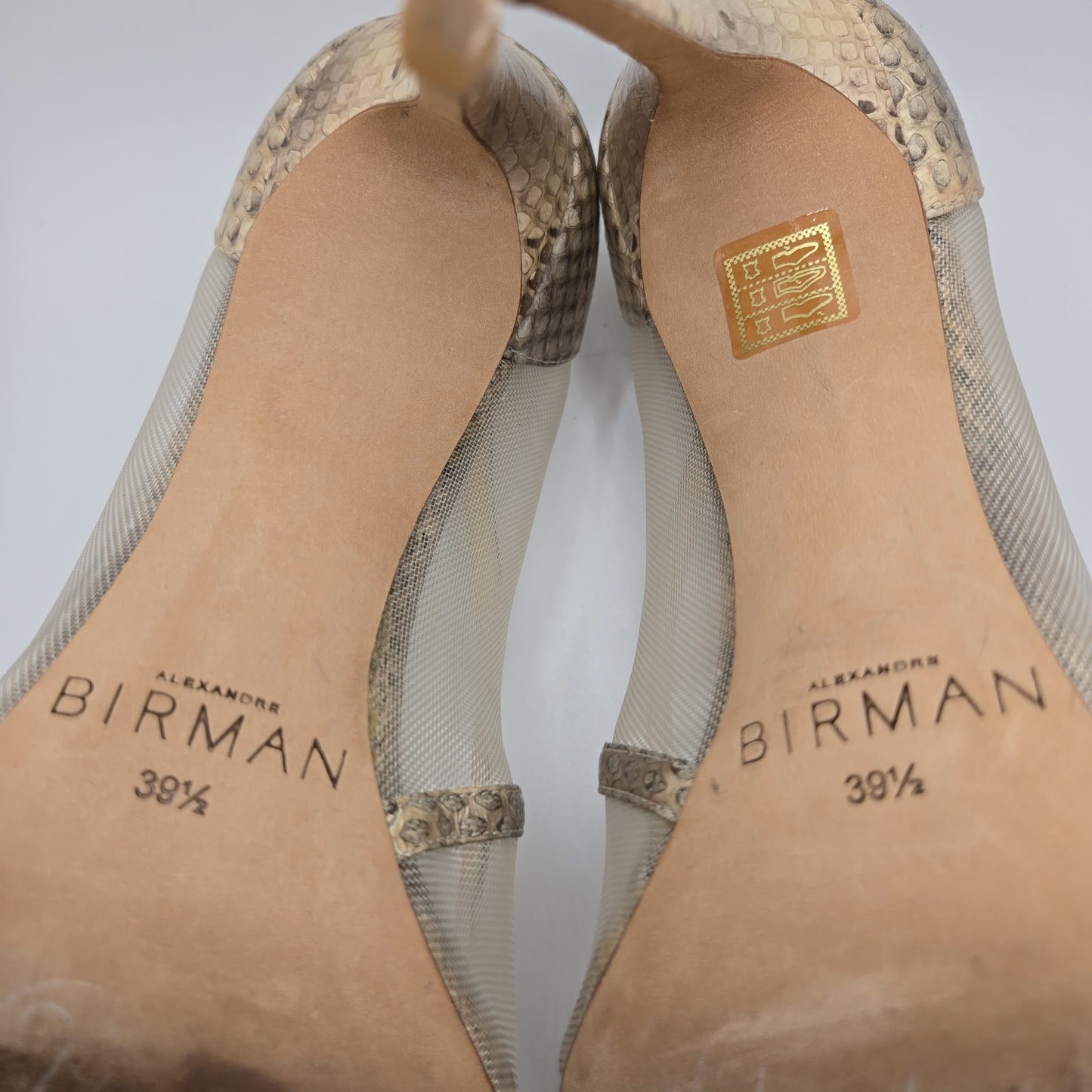 ALEXANDRE BIRMAN snake skin python mesh pumps heels size 39.5