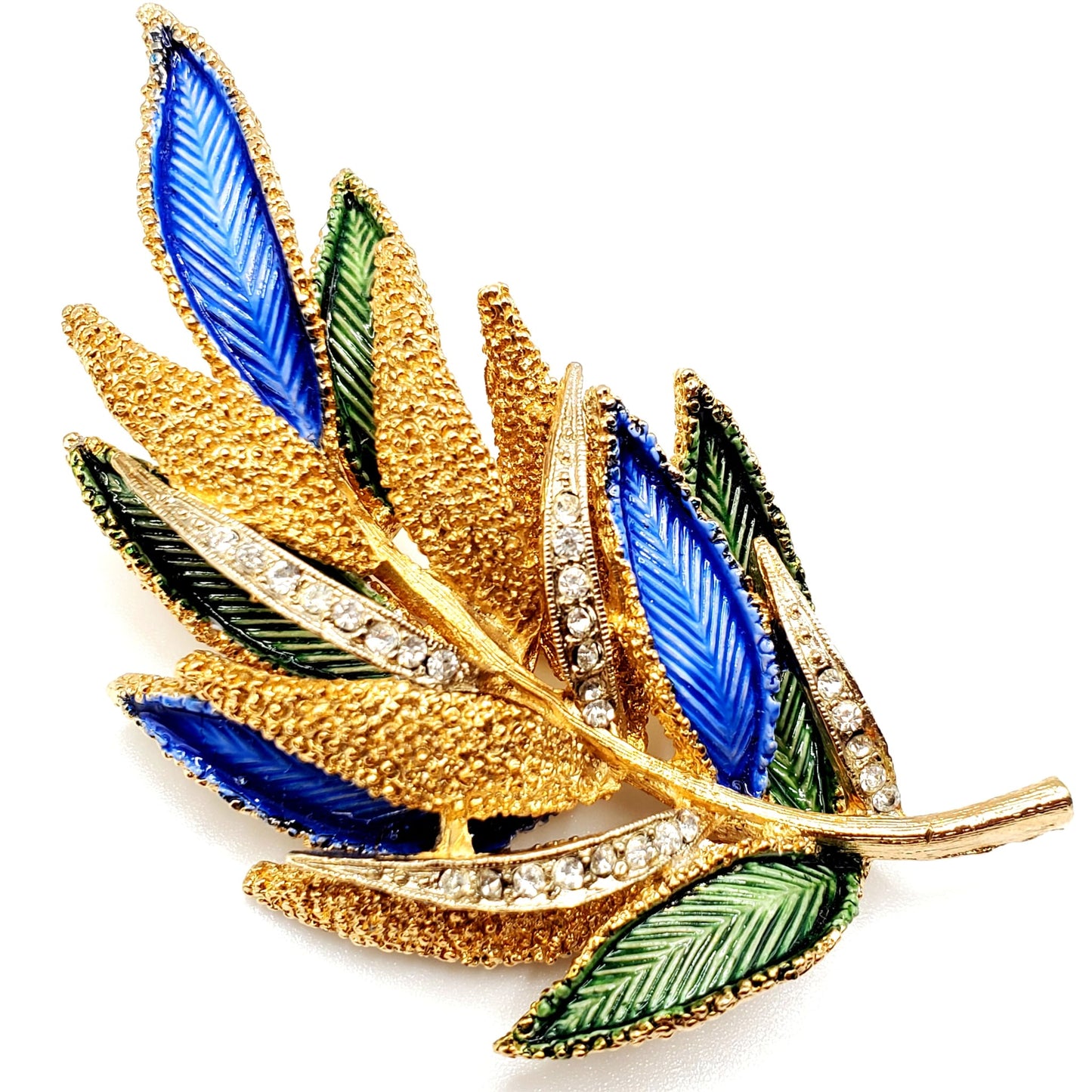 Vintage ART Leaves Pin Brooch