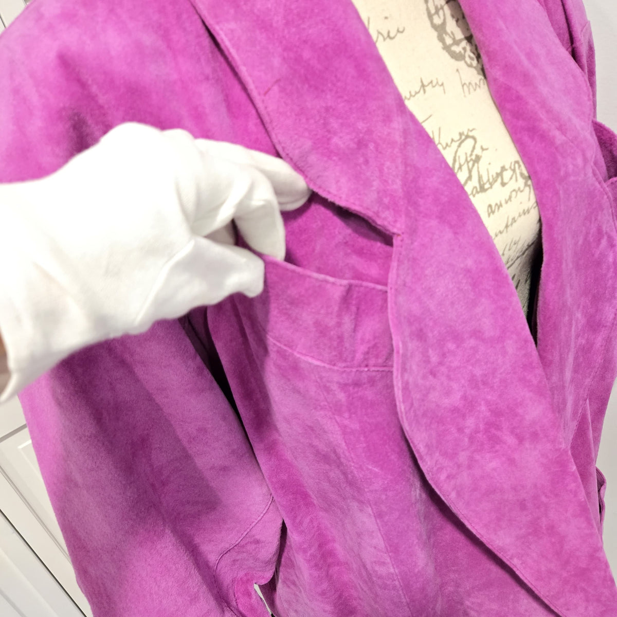 Vintage MADGE'S fuchsia pink suede leather oversized jacket coat size L