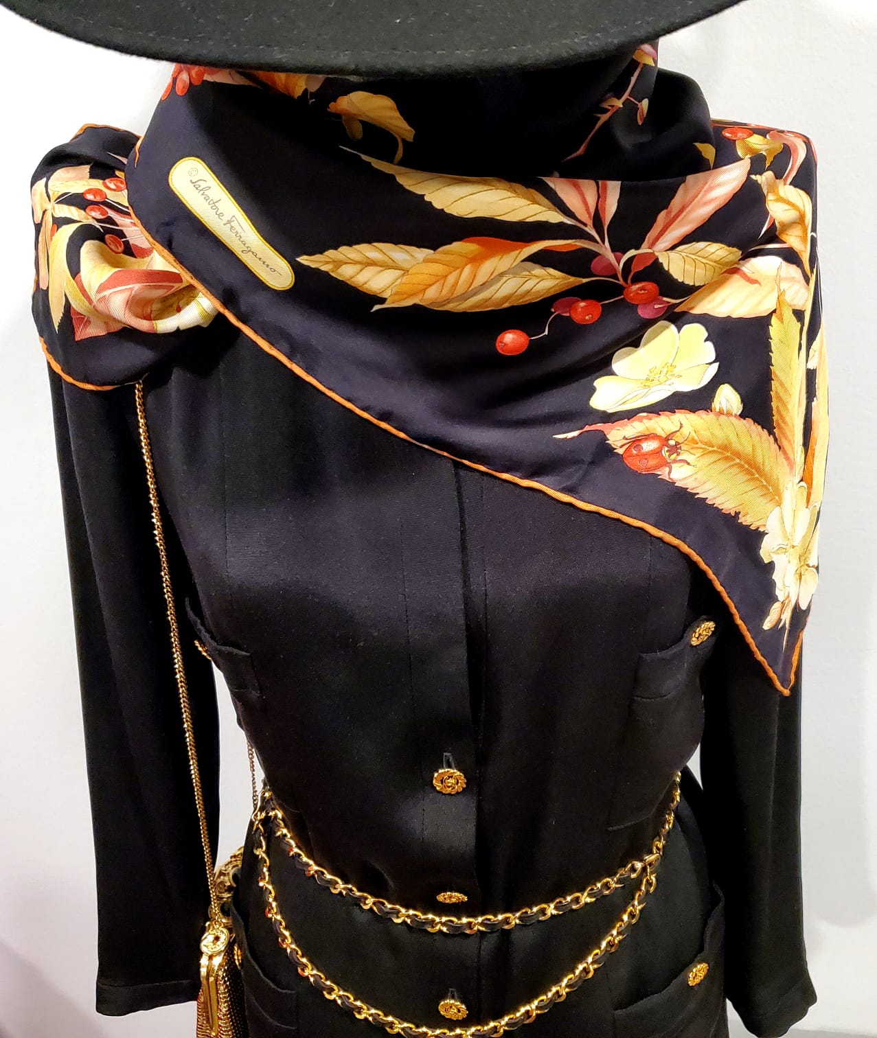 Vintage SALVATORE FERRAGAMO Silk Scarf