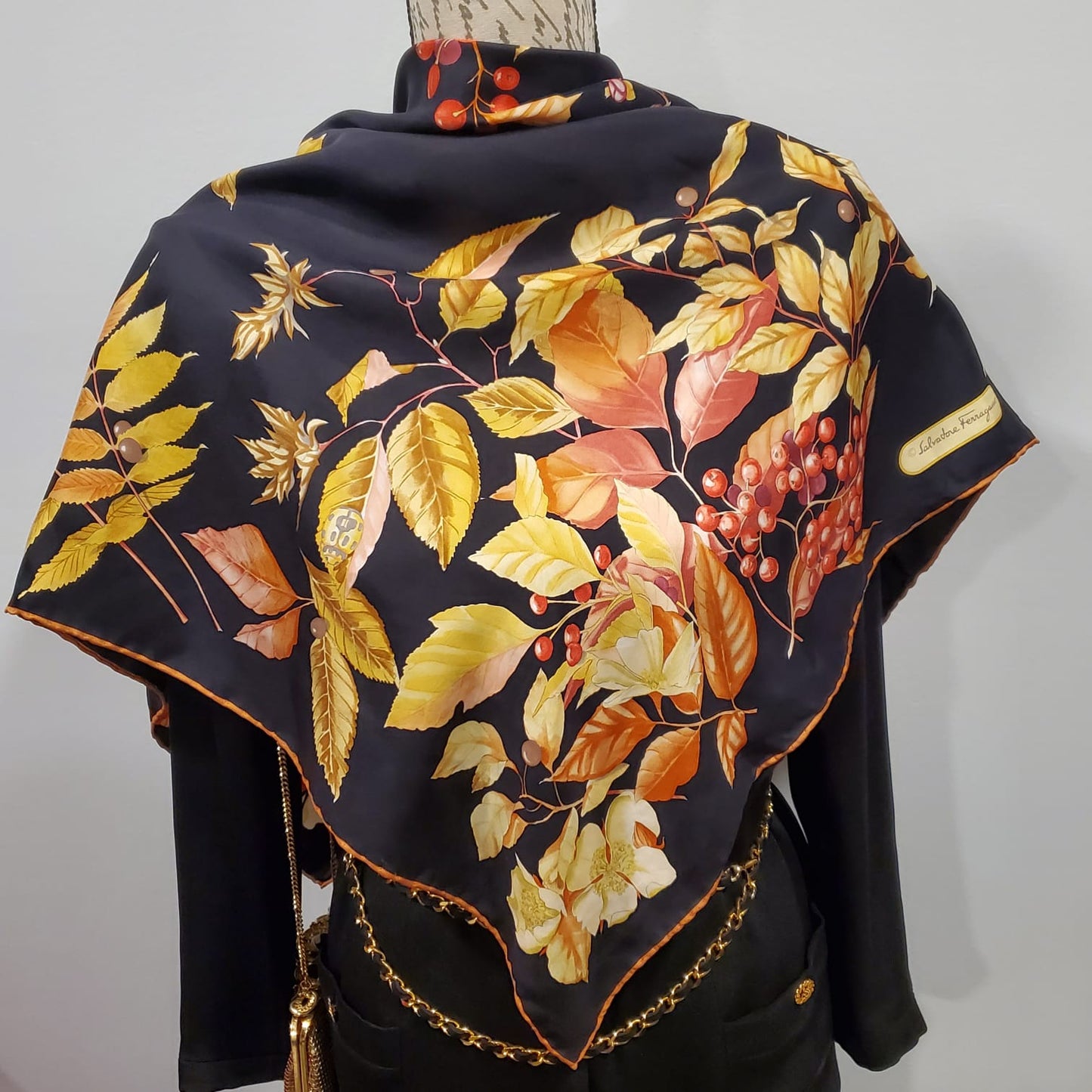 Vintage SALVATORE FERRAGAMO Silk Scarf