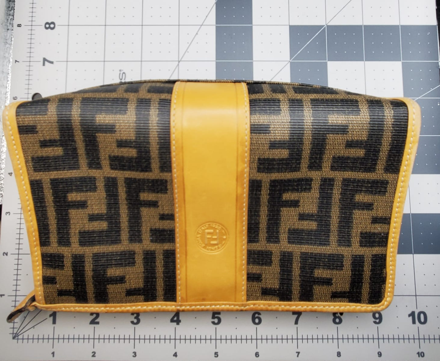 Vintage FENDI Zucca Clutch/Cosmetic Pouch