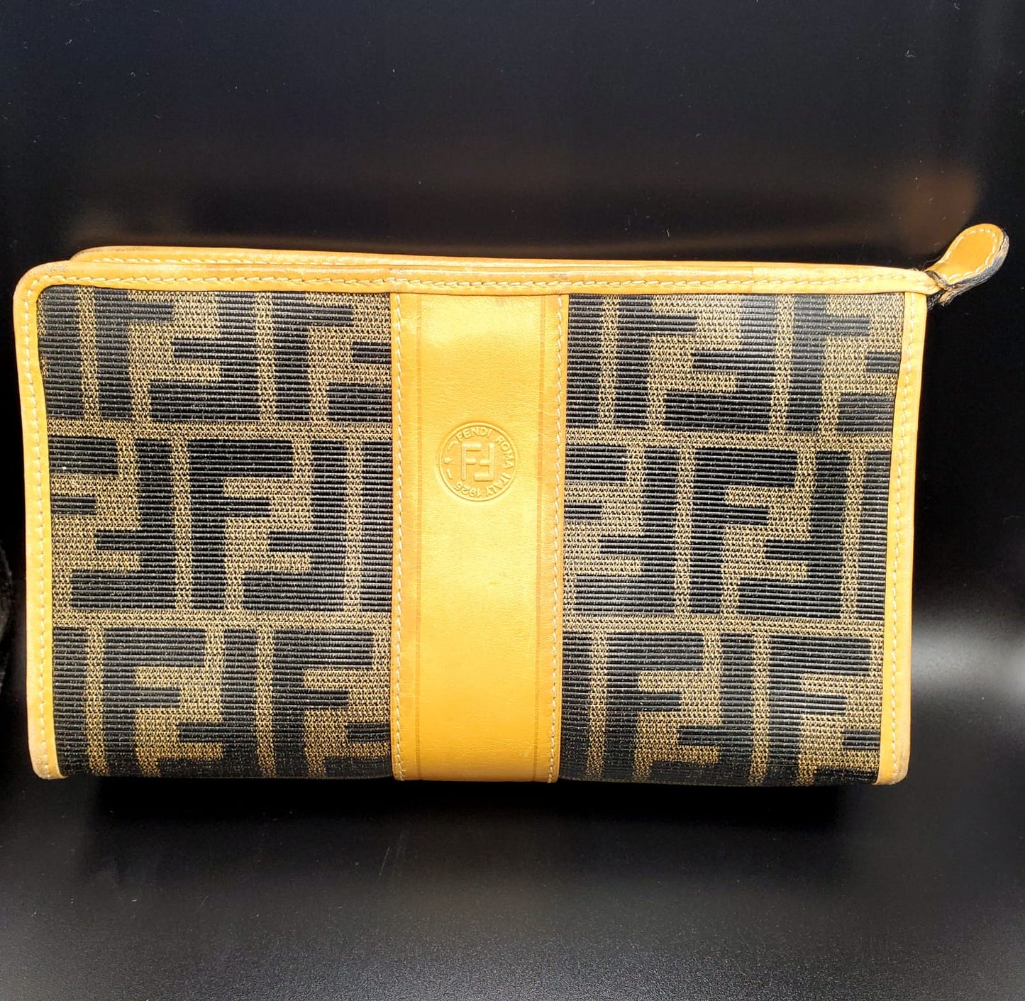 Vintage FENDI Zucca Clutch/Cosmetic Pouch