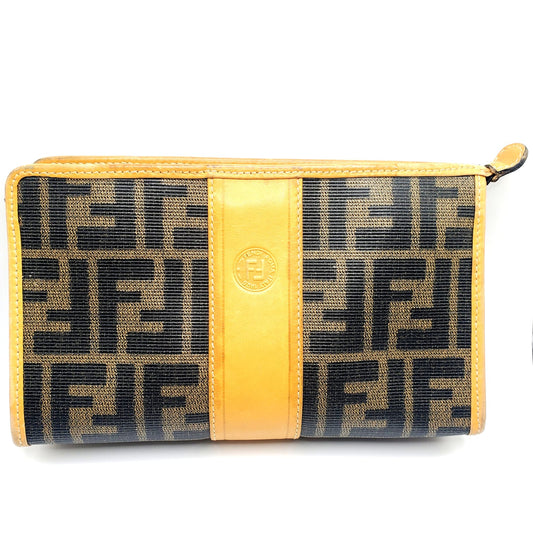 Vintage FENDI Zucca Clutch/Cosmetic Pouch