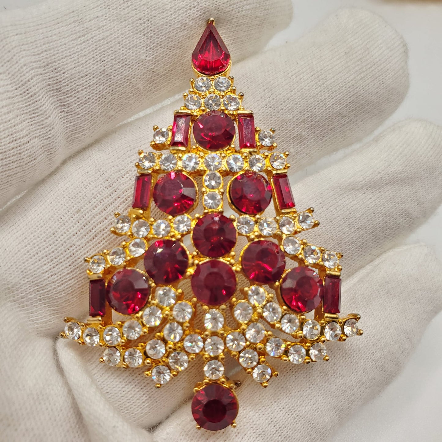 Vintage EISENBERG ICE Christmas Tree Brooch Pin