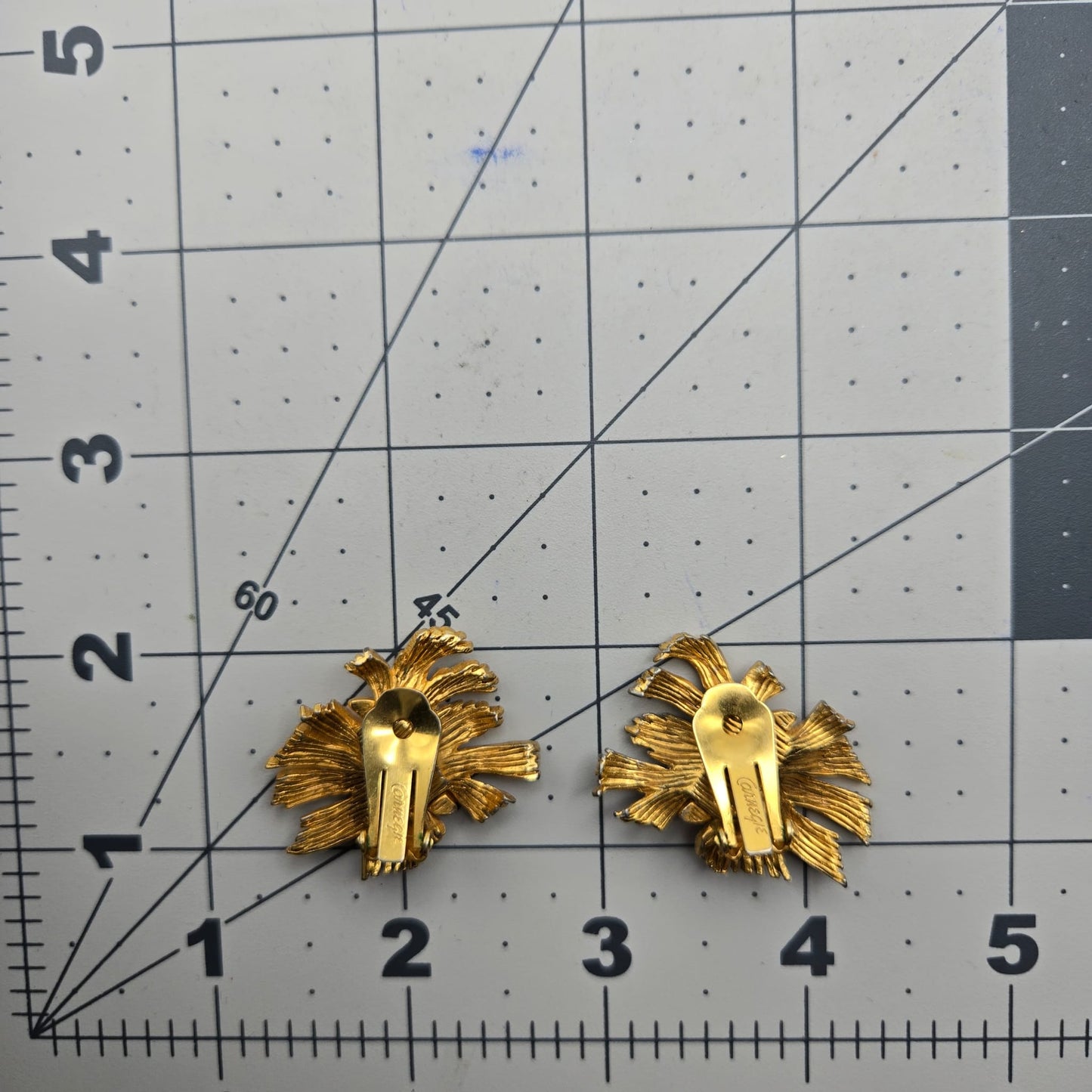 Vintage HATTIE CARNEGIE Butterfly Gold Tone Clip on Earrings