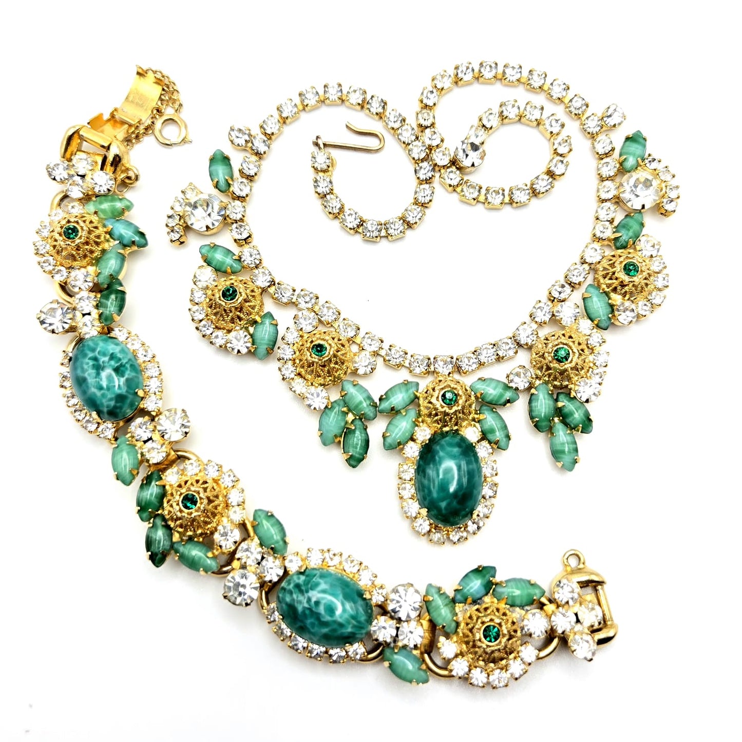 Vintage DeLizza & Elster Juliana Necklace and Bracelet Set