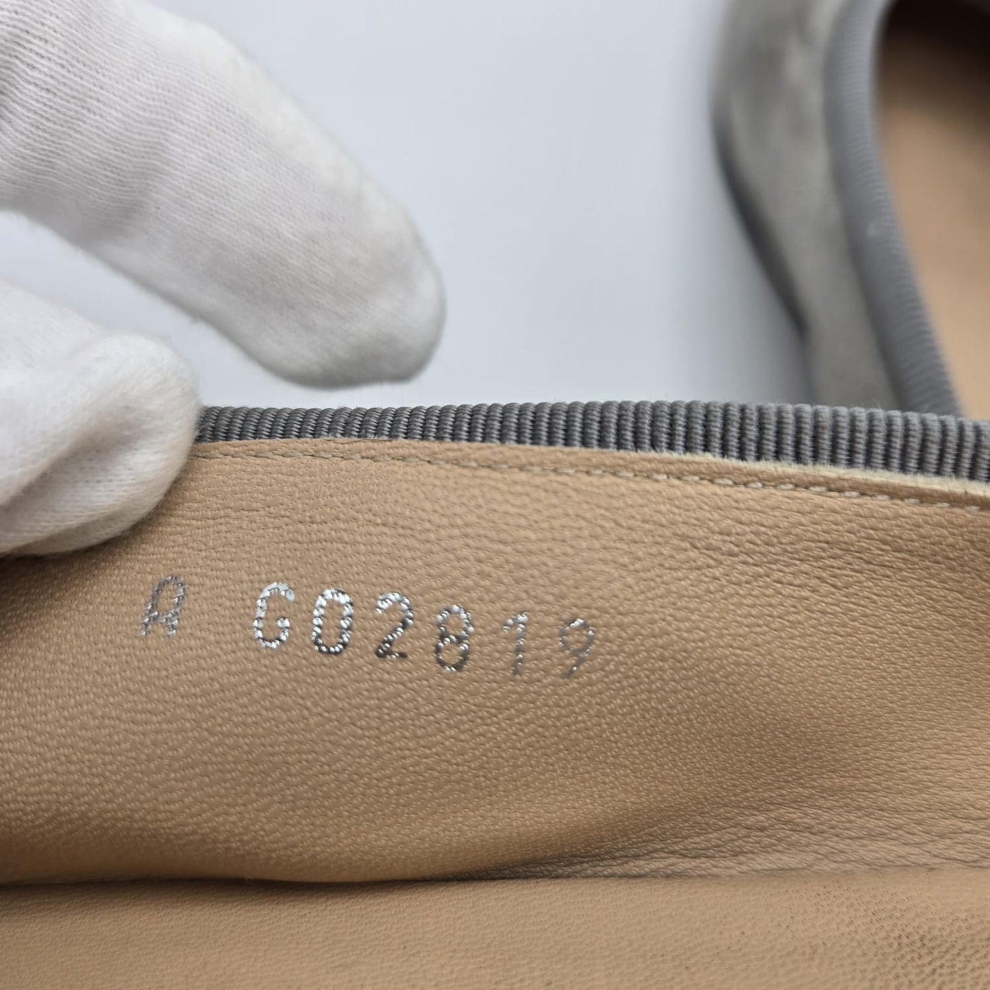 Vintage CHANEL Cap Toe CC Ballet Flats Bow Logo Grey and Black Lambskin Size 37