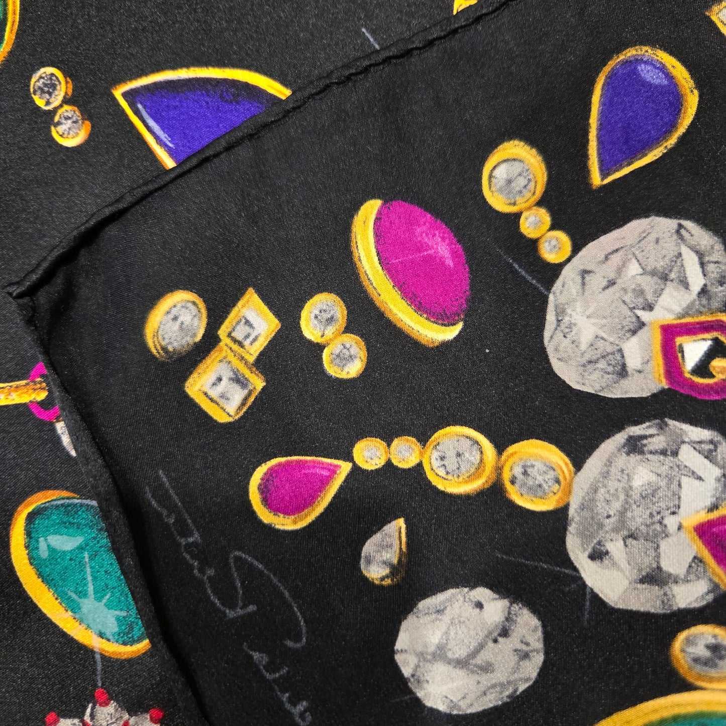 Vintage OSCAR DE LA RENTA Gems & Jewels
Jewelry Silk Scarf 30x30