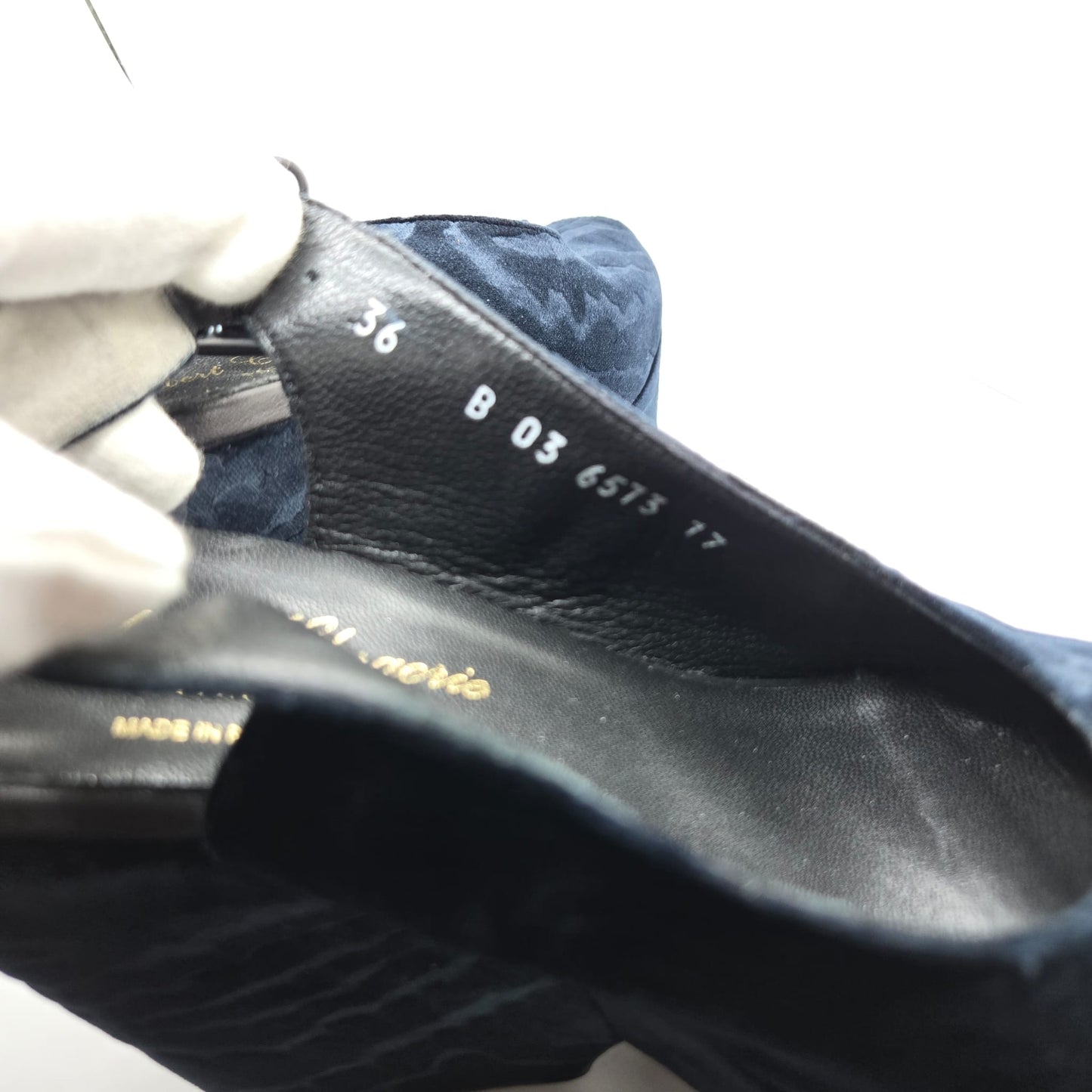 Vintage ROBERT CLERGERIE Dylan Midnight Blue Velvet Wedge Sandals Size 36