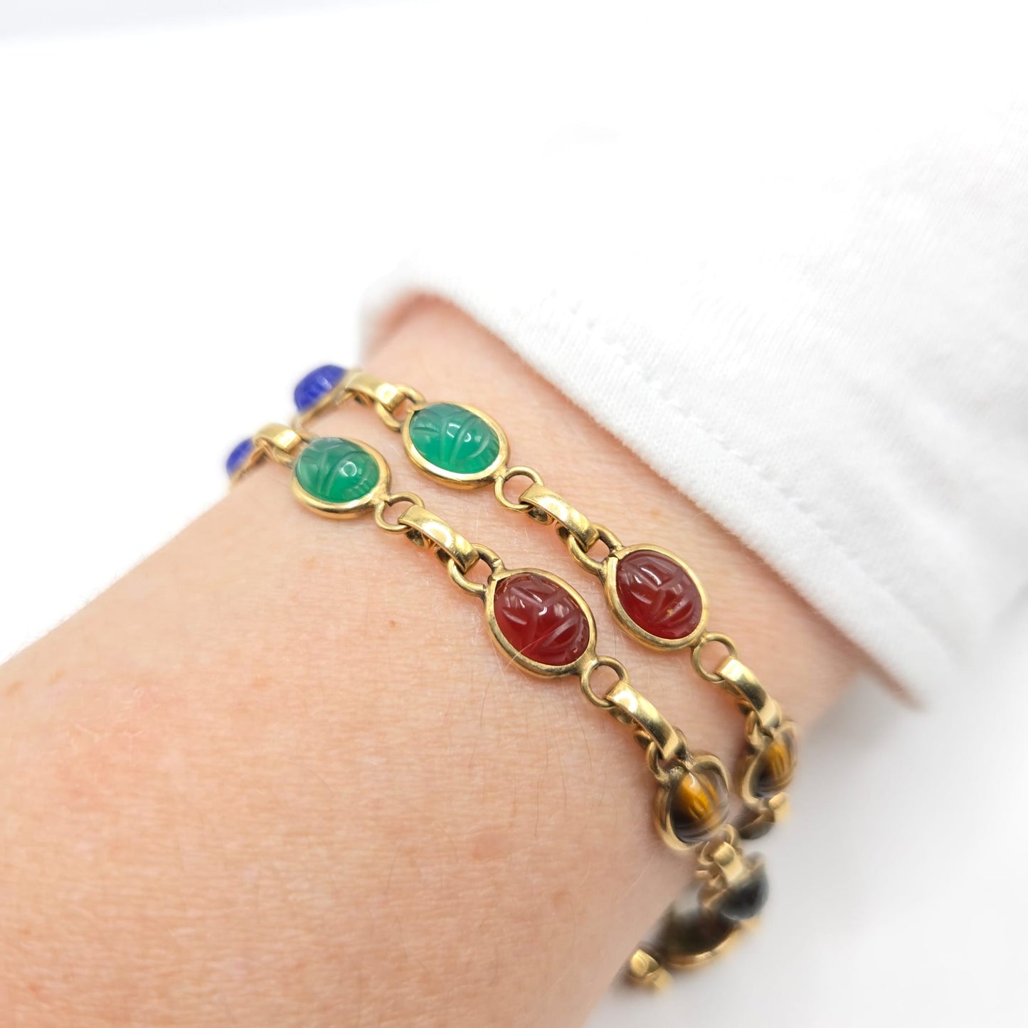 Vintage BURT CASSEL
12K GOLD FILLED
SCARAB bracelet