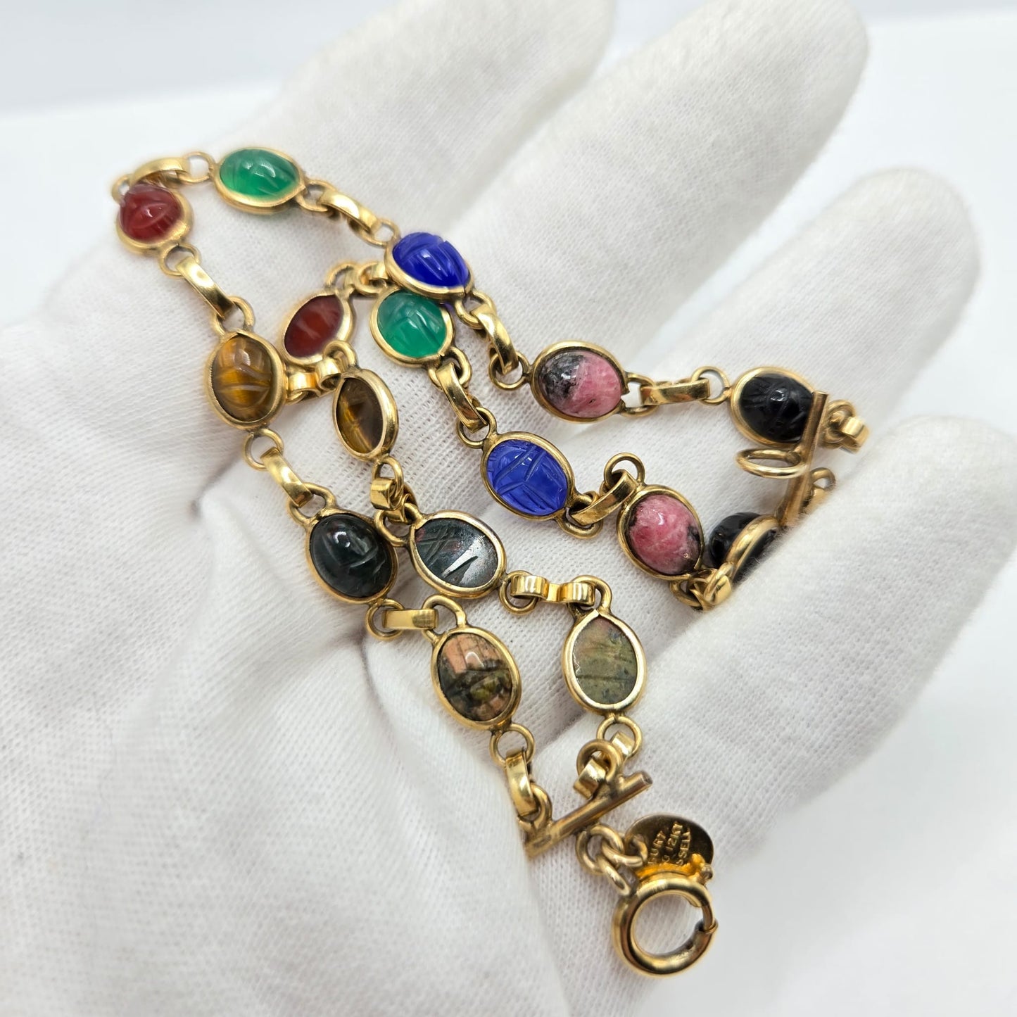 Vintage BURT CASSEL
12K GOLD FILLED
SCARAB bracelet