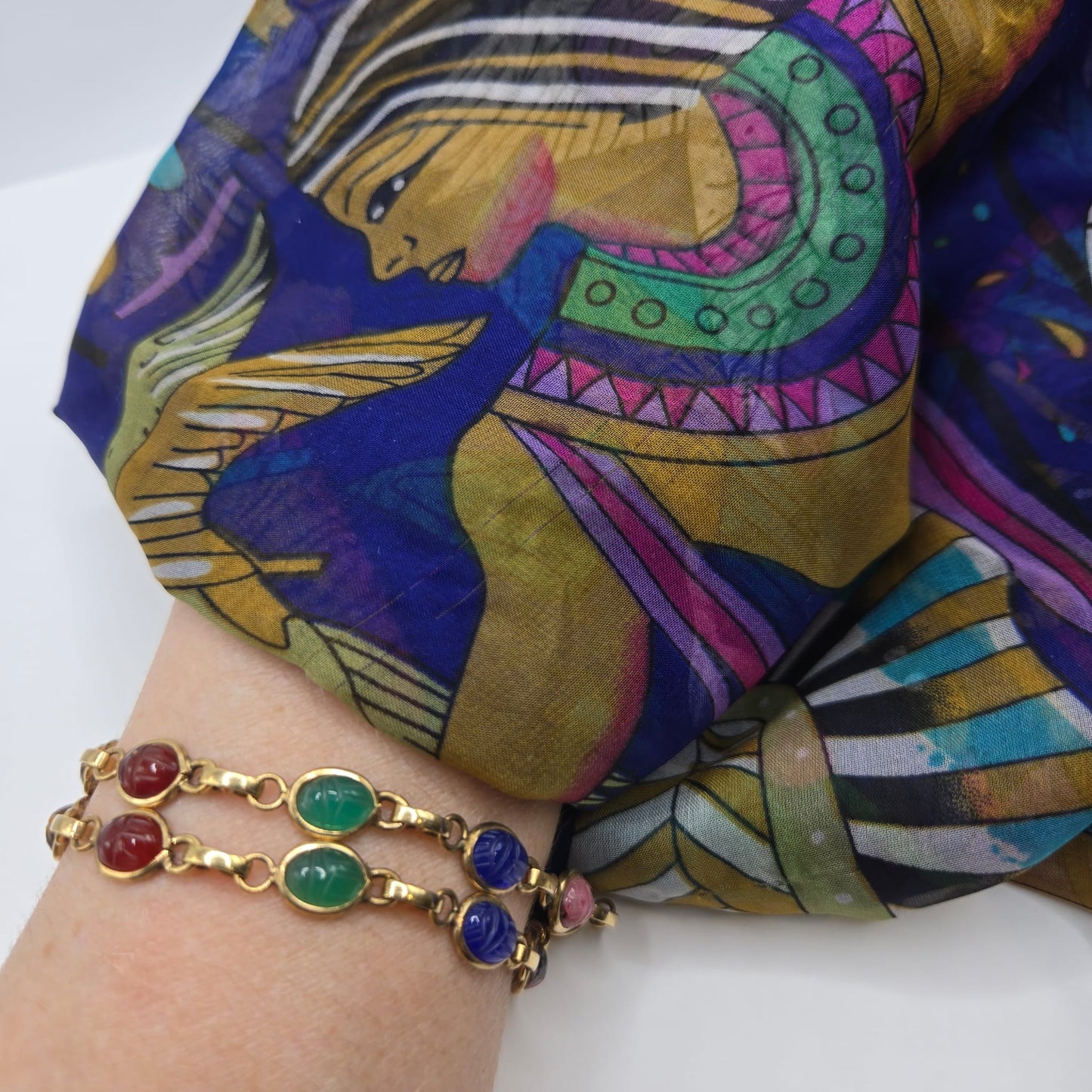 Vintage BURT CASSEL
12K GOLD FILLED
SCARAB bracelet