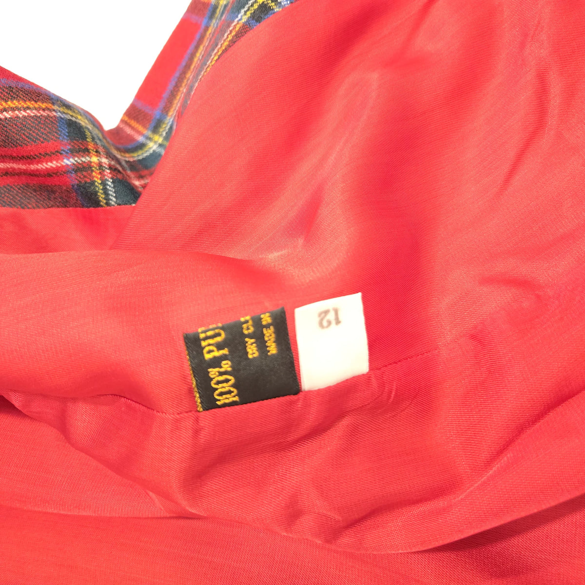 Vintage 80s GIORGIO SANT’ANGELO Red Tartan Plaid Wool Blazer Brass Buttons Sz 12 M-L